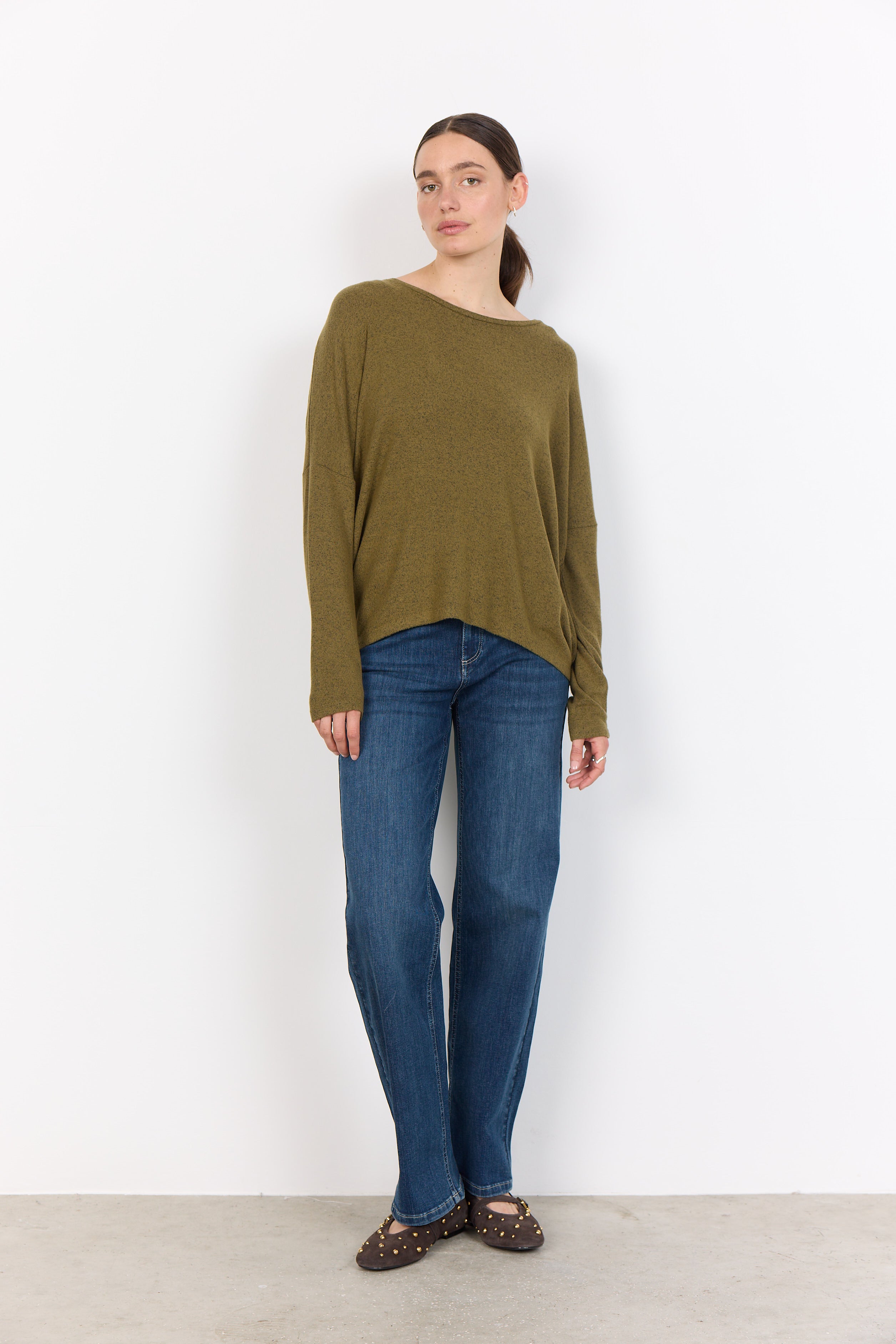 Biara Long Sleeved Top - Olive
