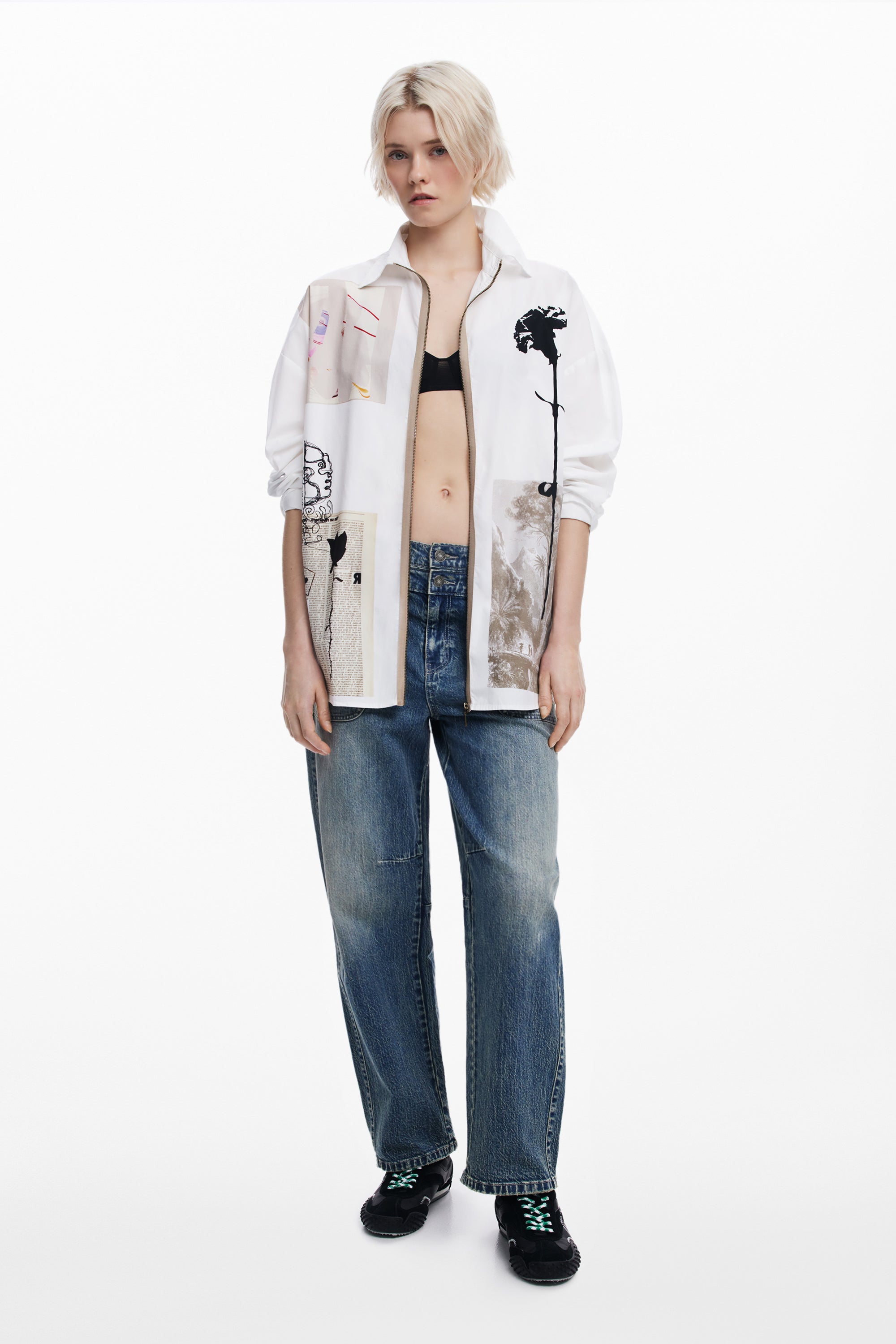 Zip-Up Shirt - White