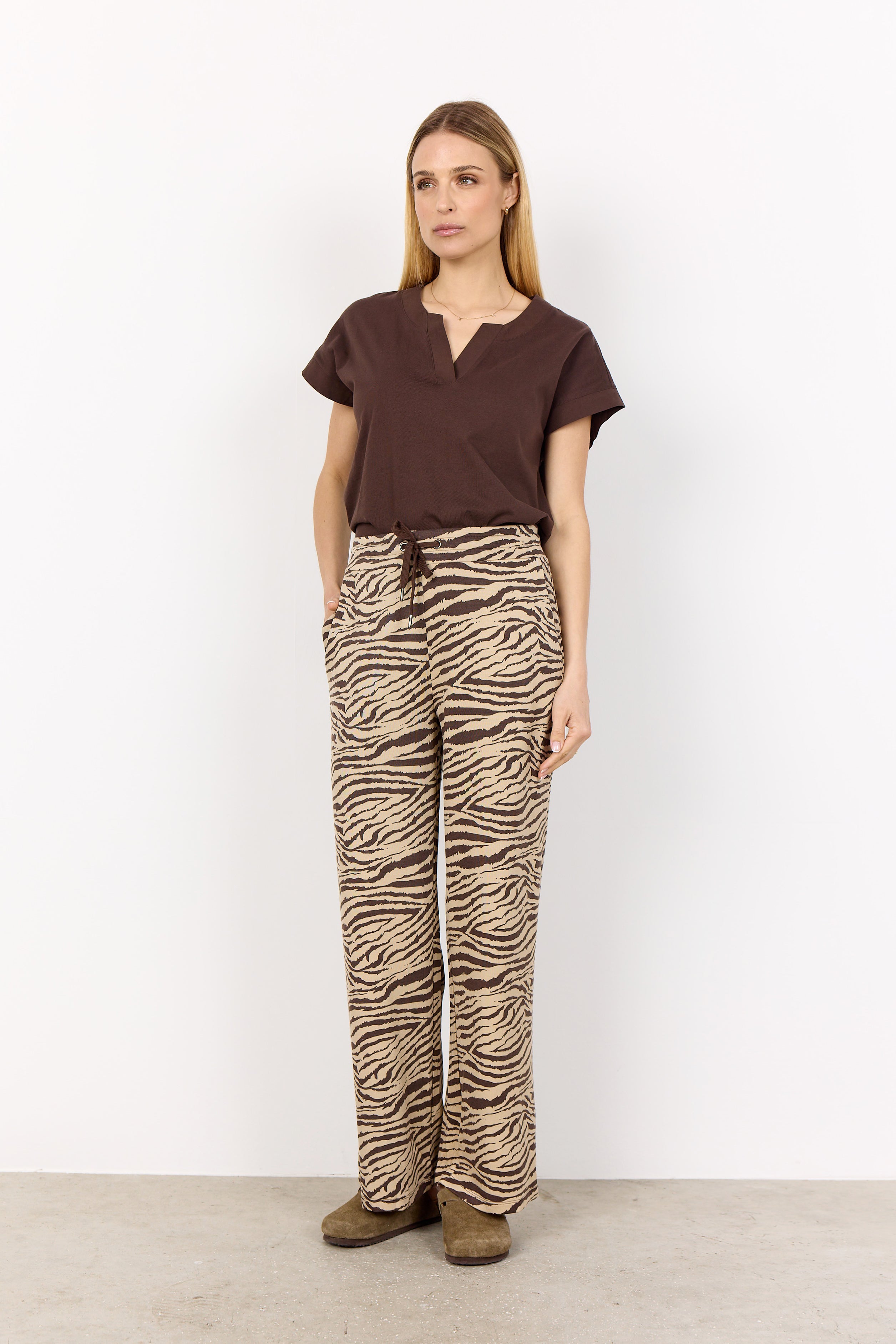 Salome Zebra Trousers | Chocolate