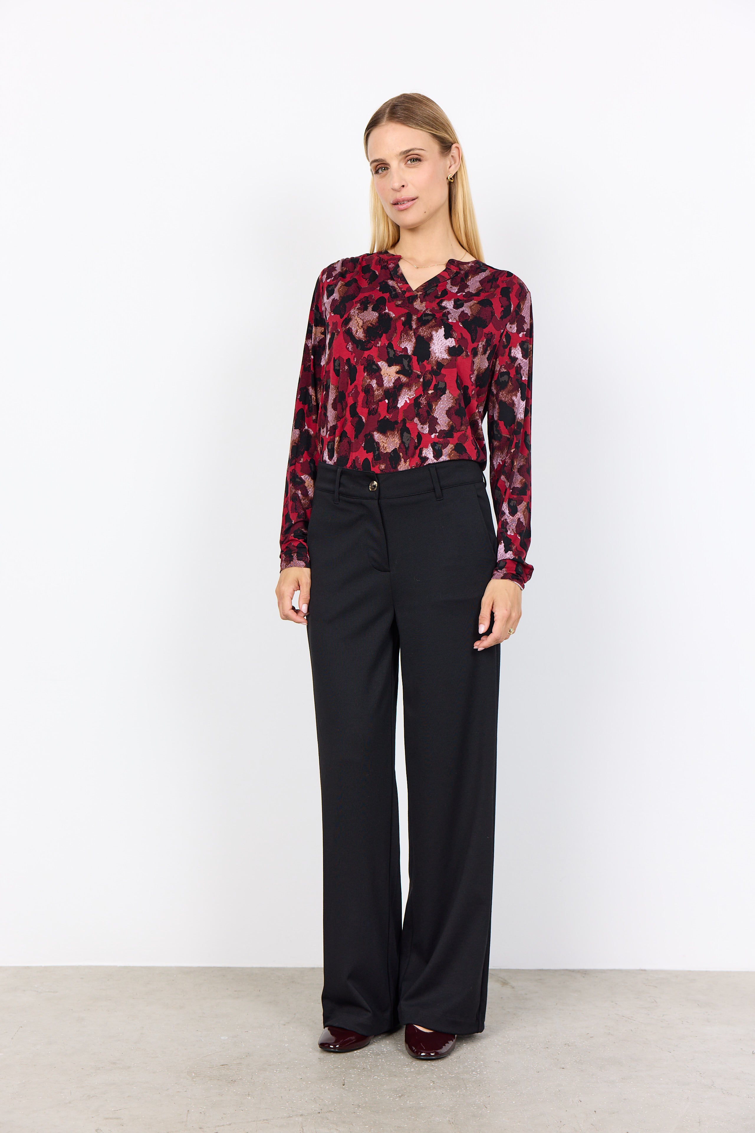 Marcia Animal Print Blouse - Red Multi