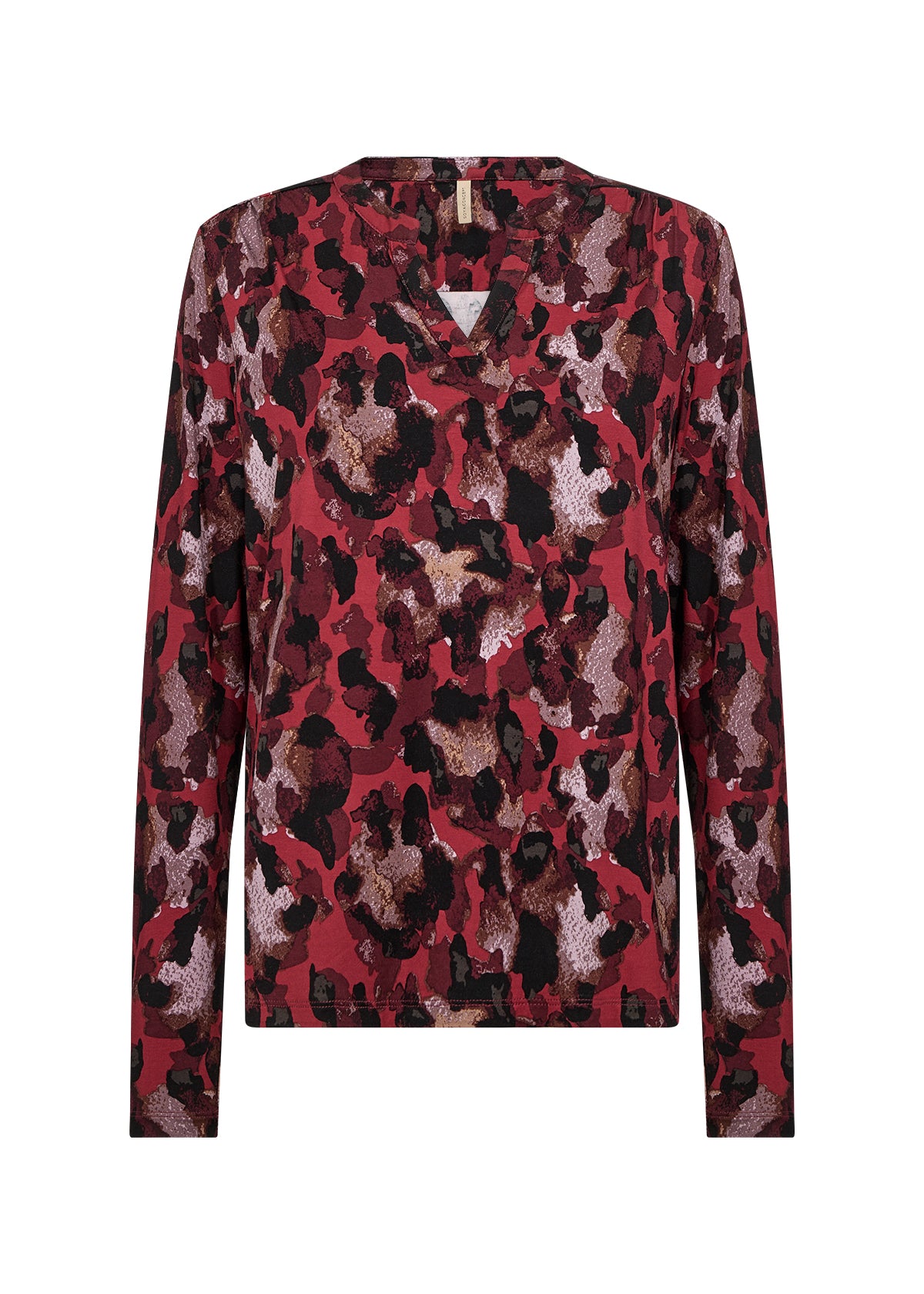 Marcia Animal Print Blouse - Red Multi