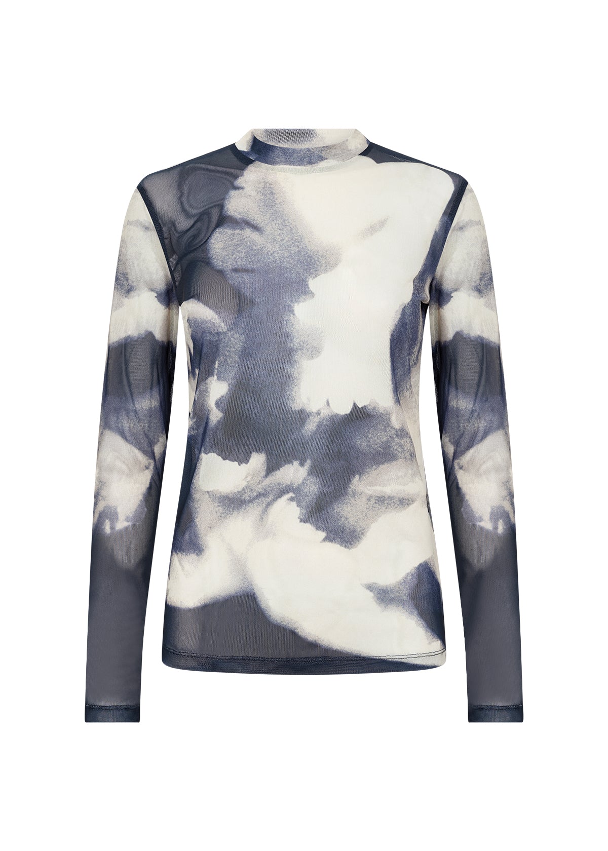 Alda Tulle Floral Top - Navy