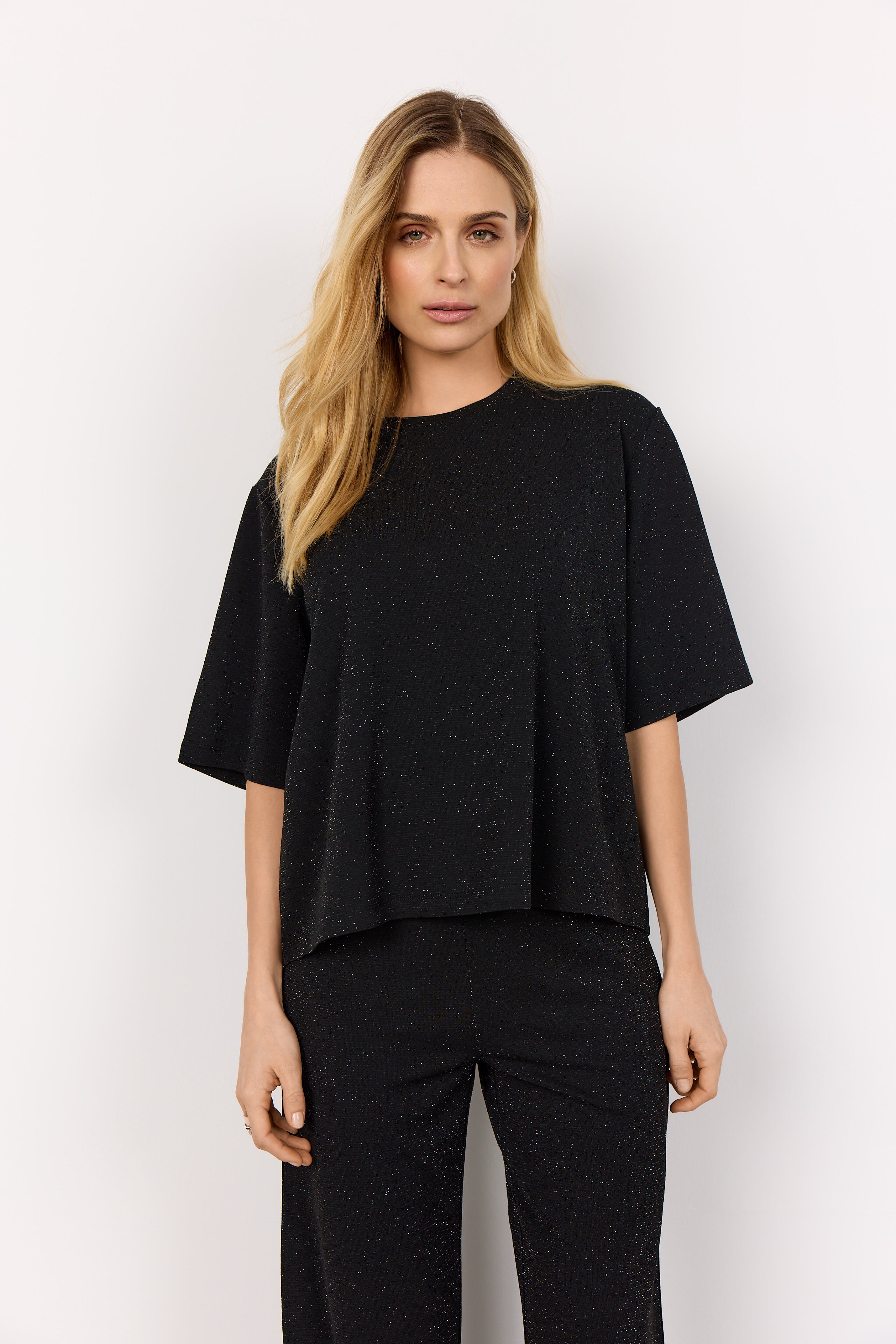 Andine Relaxed Sparkly T-Shirt - Black