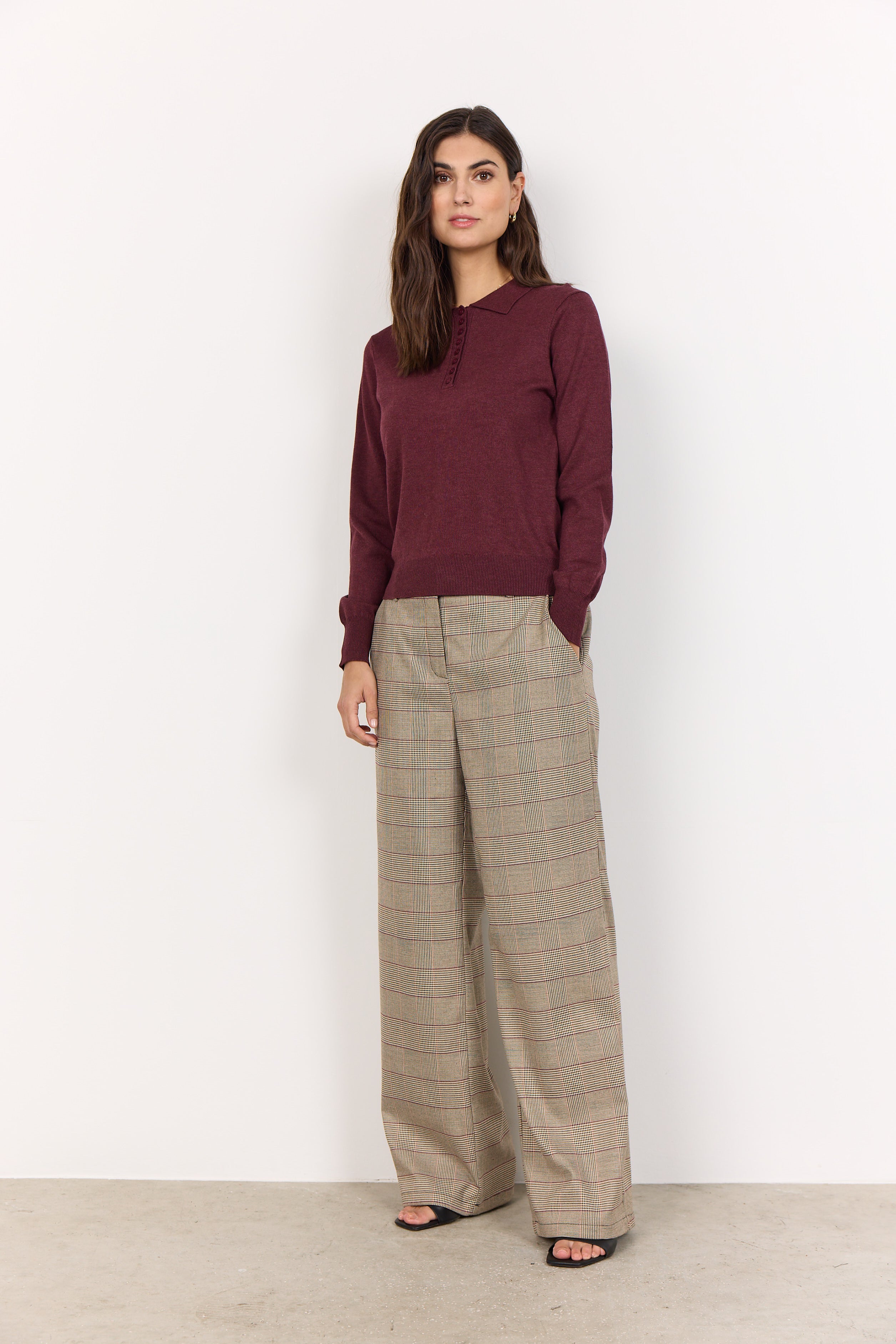 Dollie Button Down Sweater - Burgundy