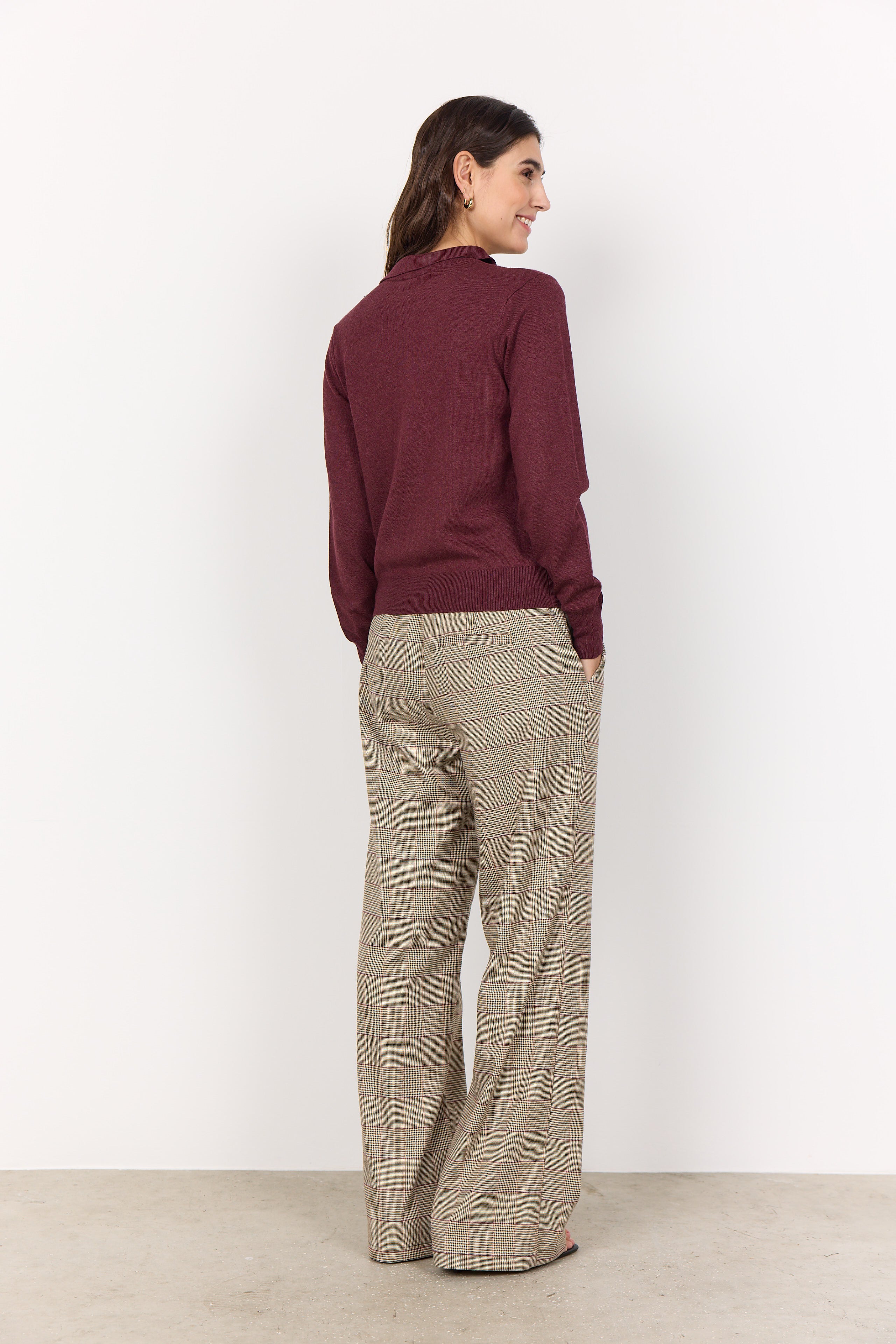 Dollie Button Down Sweater - Burgundy
