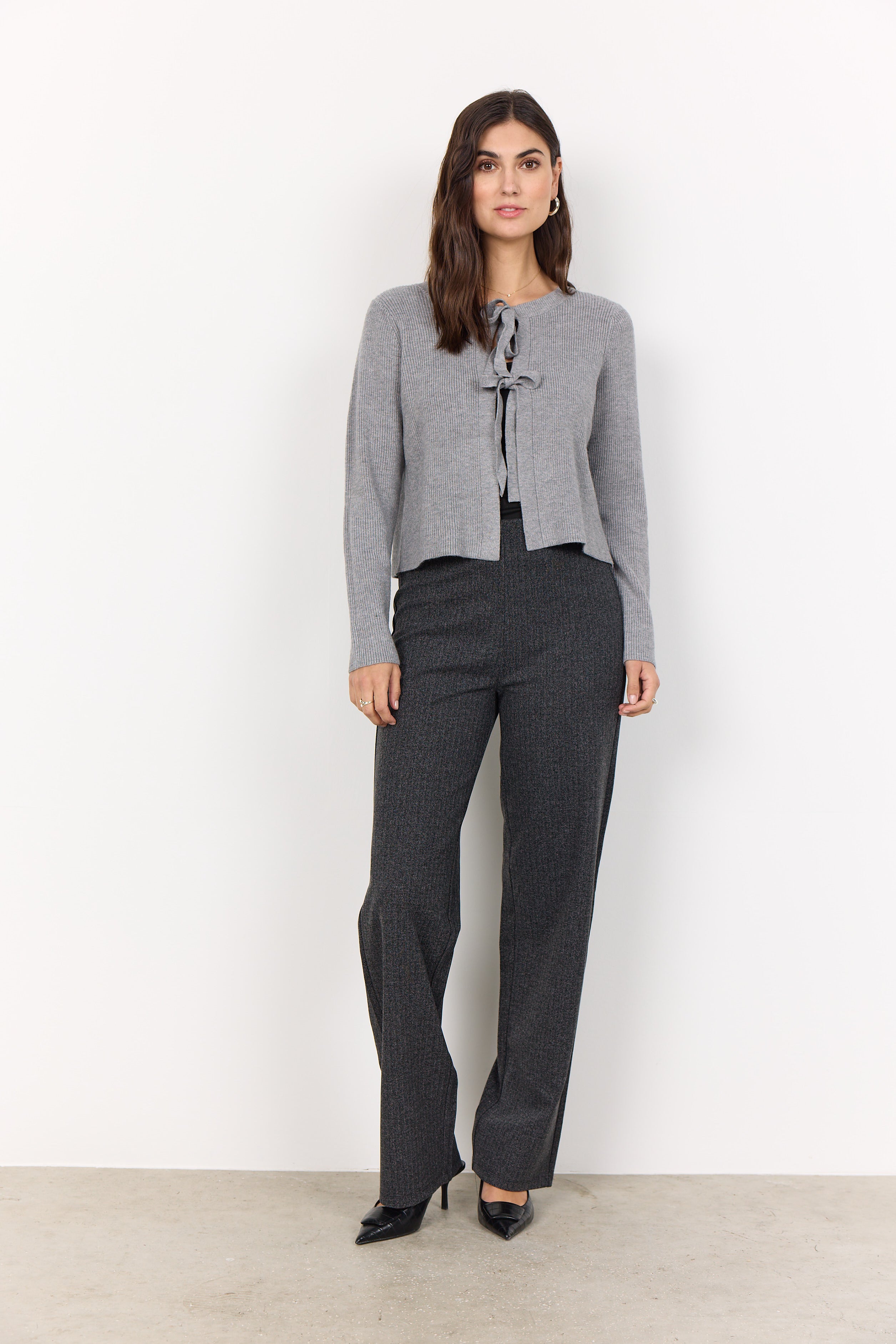Kanita Bow Cardigan - Grey