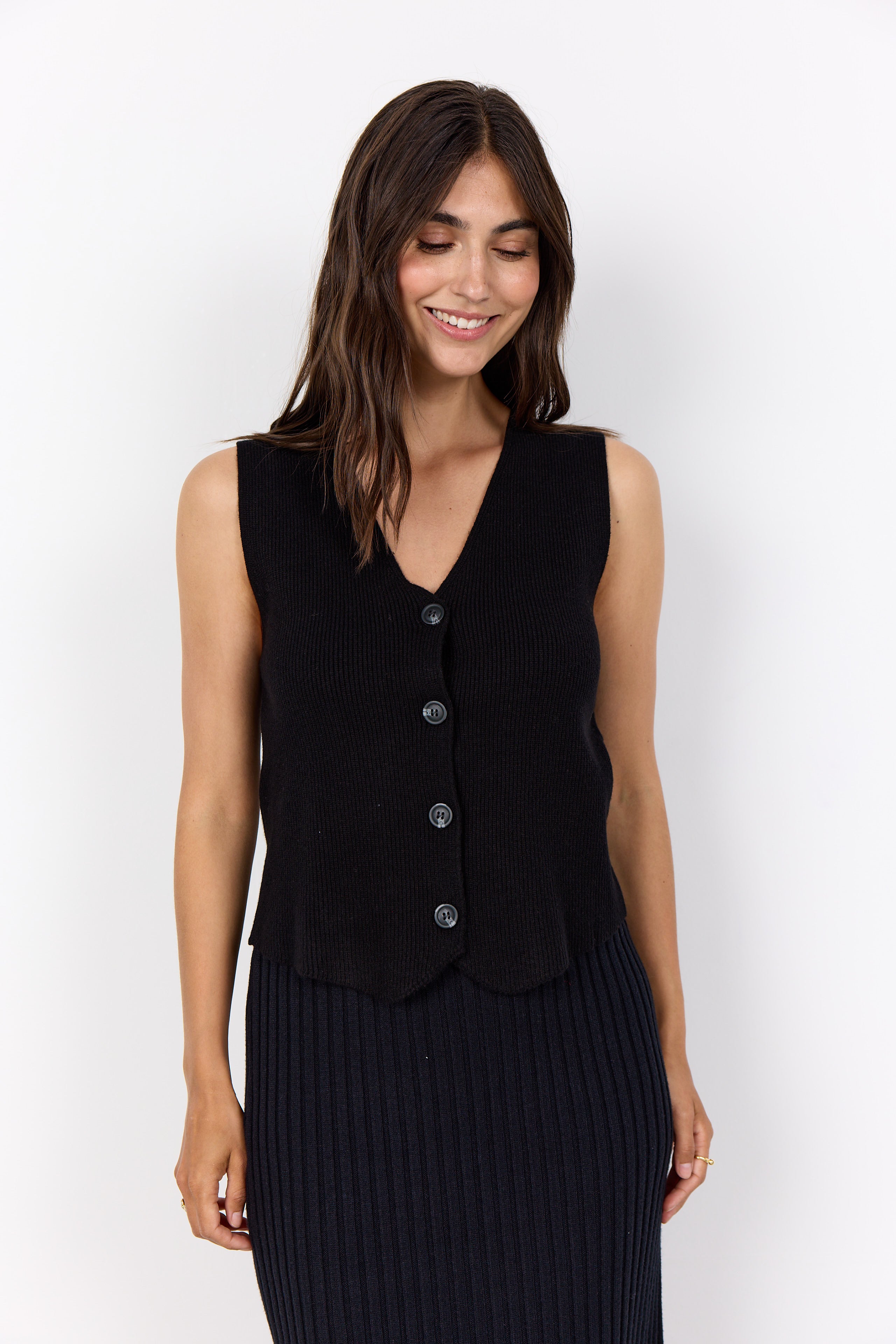 Kanita Knit Waistcoat - Black