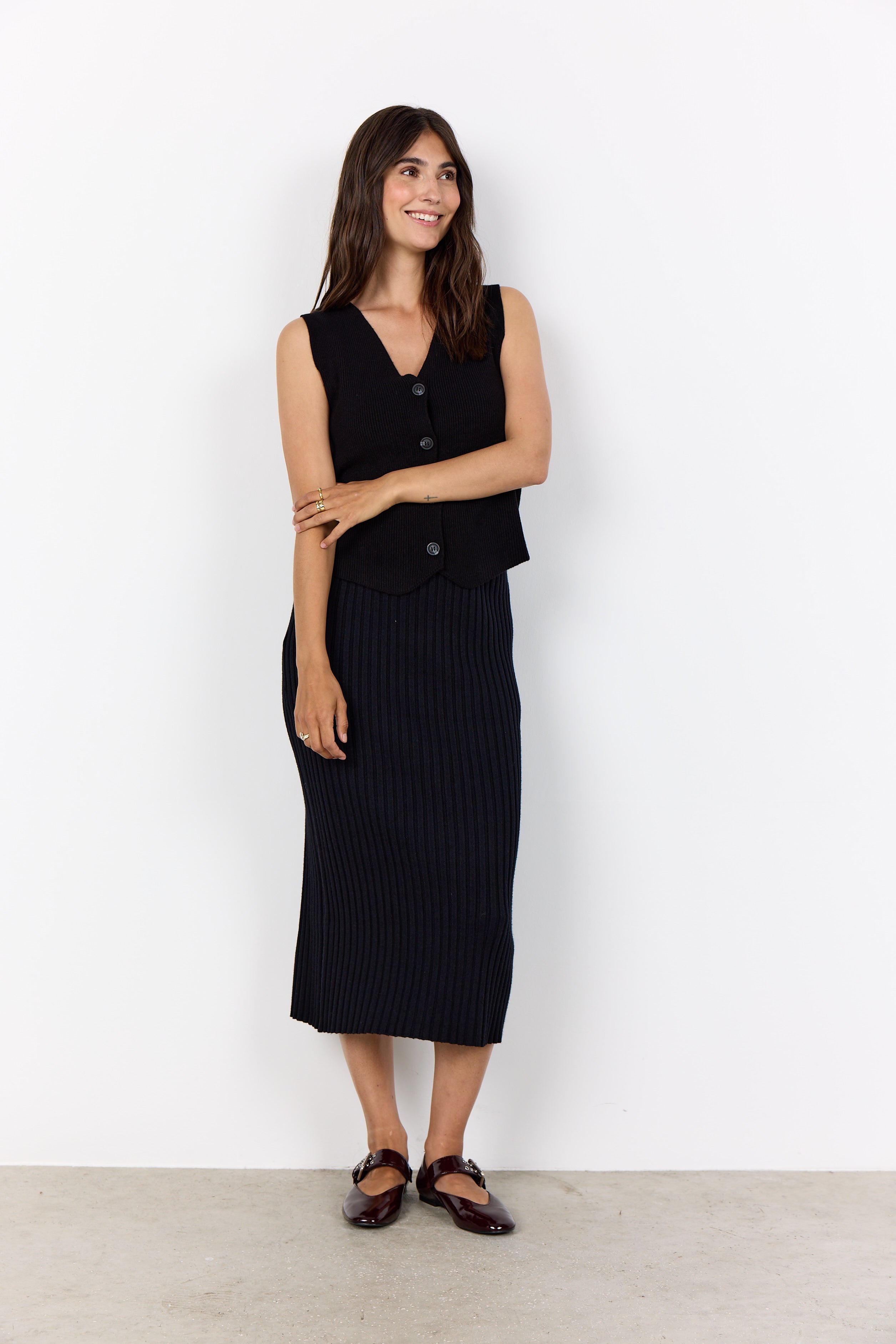 Kanita Knit Waistcoat - Black