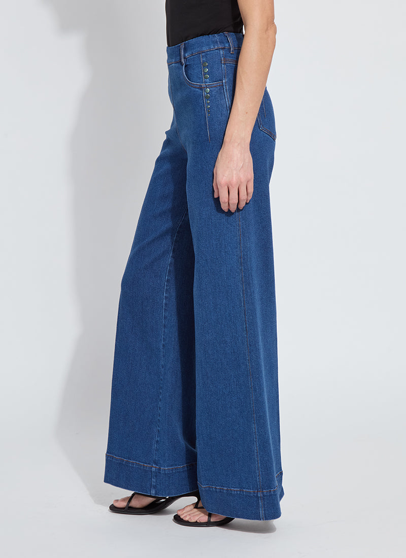 Simone Studded Wide Leg Jeans - Indigo