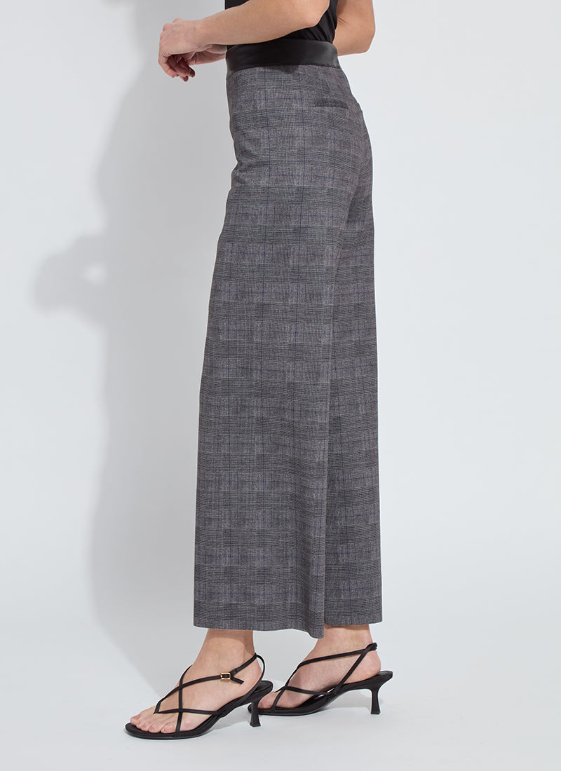Denver Cropped Checked Trousers - Grey Multi