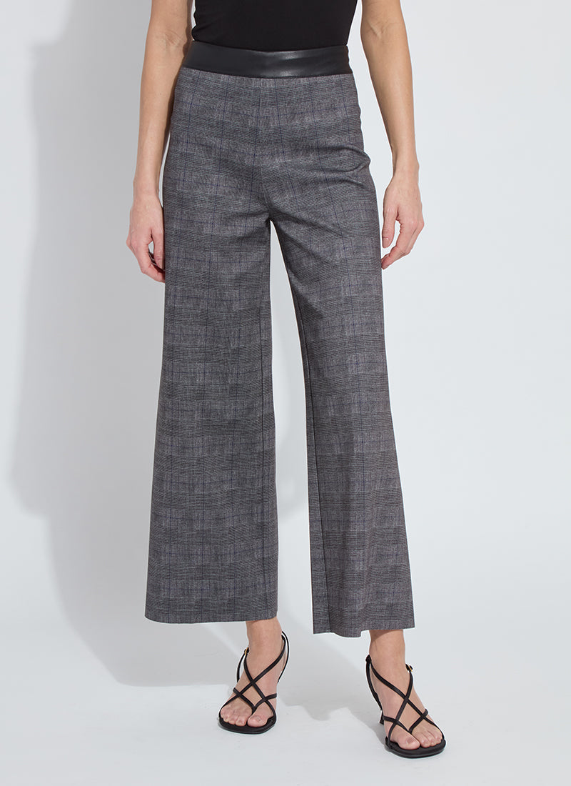 Denver Cropped Checked Trousers - Grey Multi