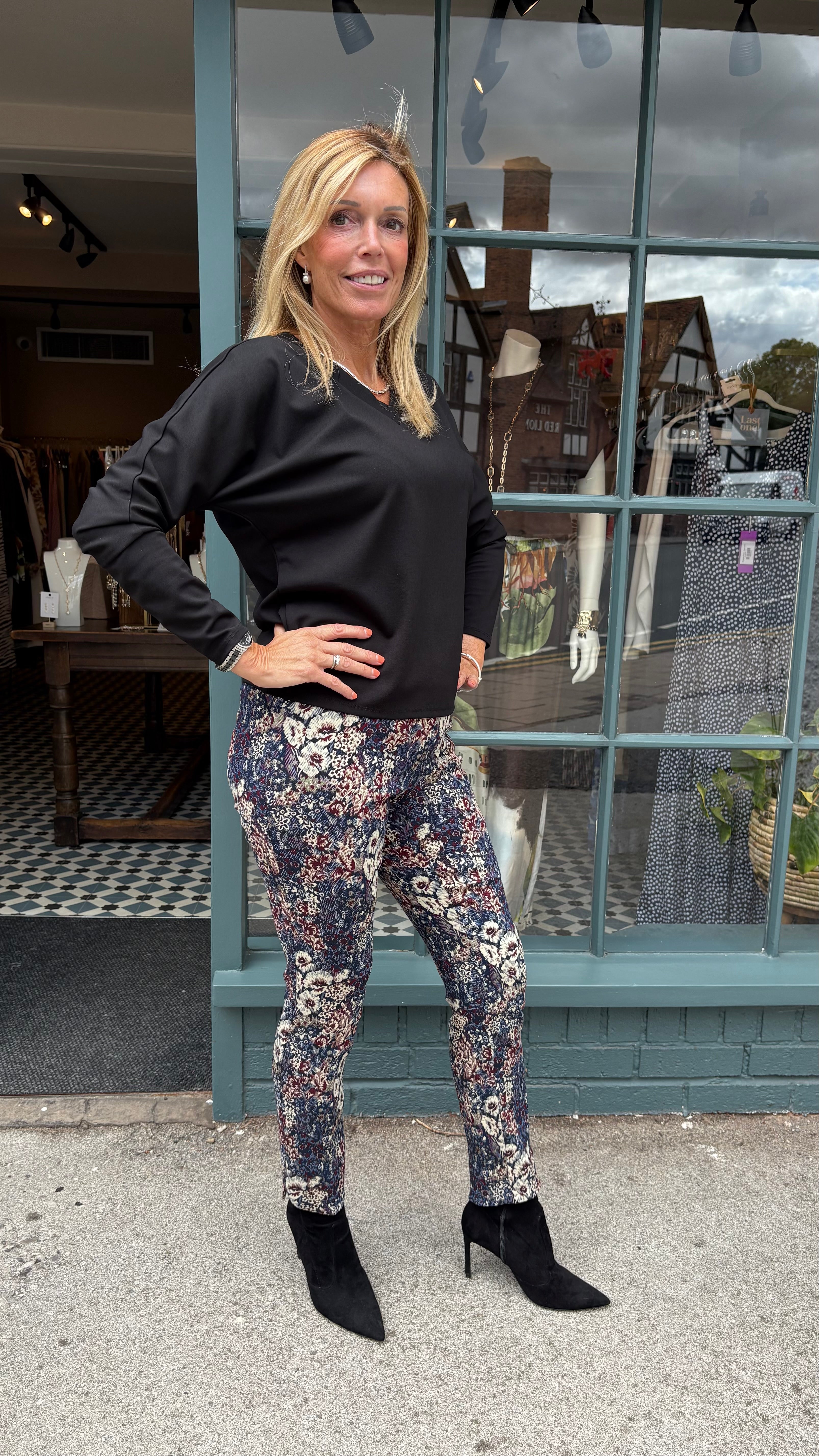 Floral Techno Ankle Grazer Trousers - Multi