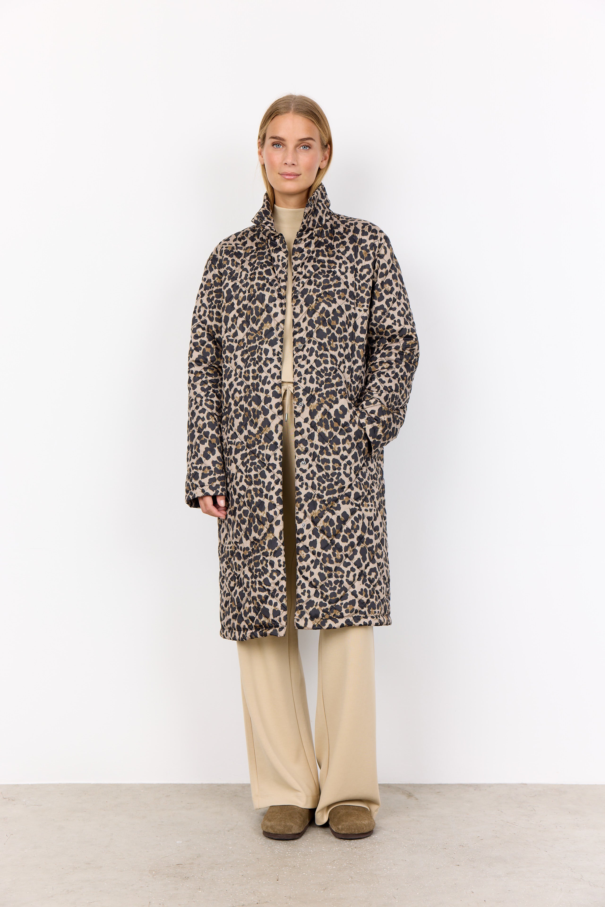 Sedine Longline Puffer Jacket - Animal Print