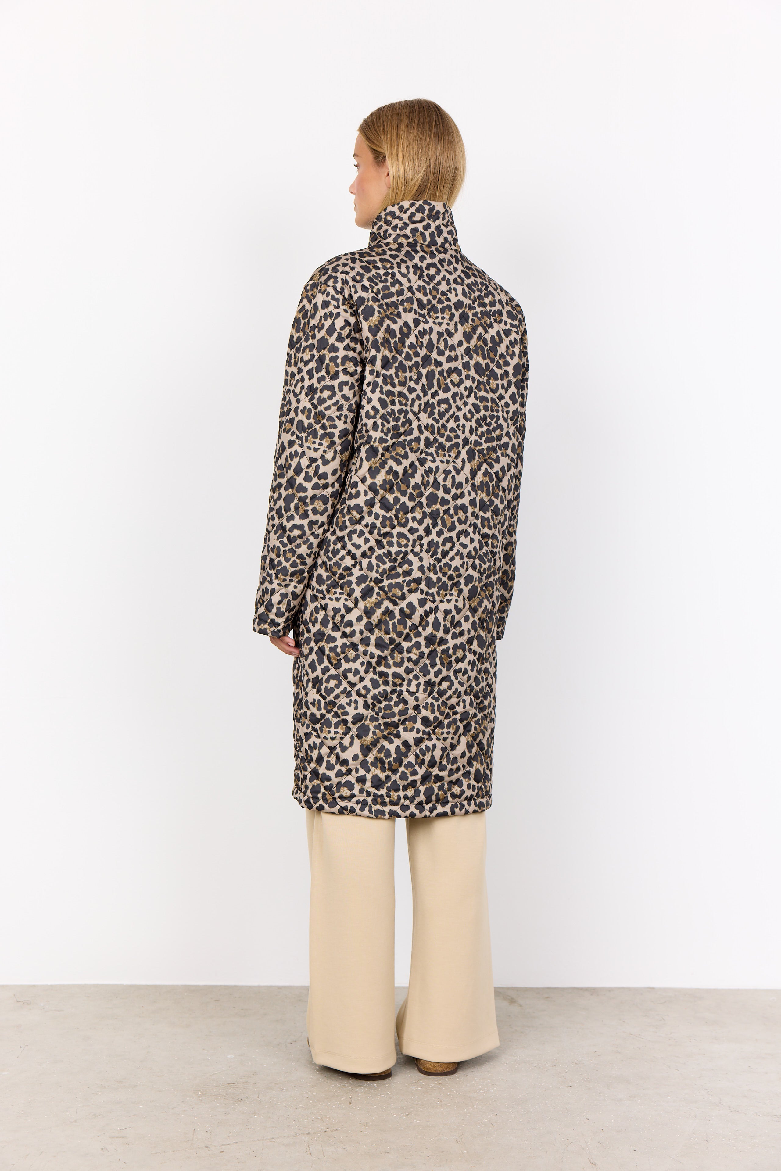 Sedine Longline Puffer Jacket - Animal Print