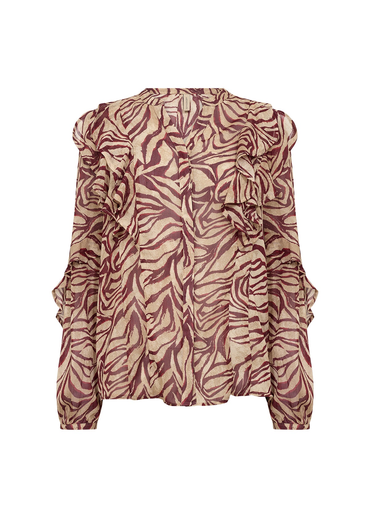 Valborg Ruffle Shirt - Red Mix
