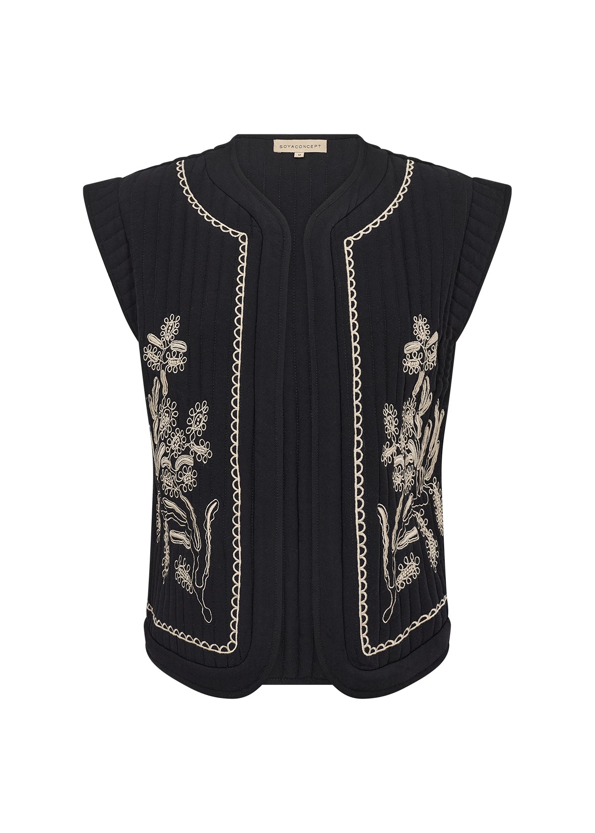Verna Stitch Waistcoat - Black