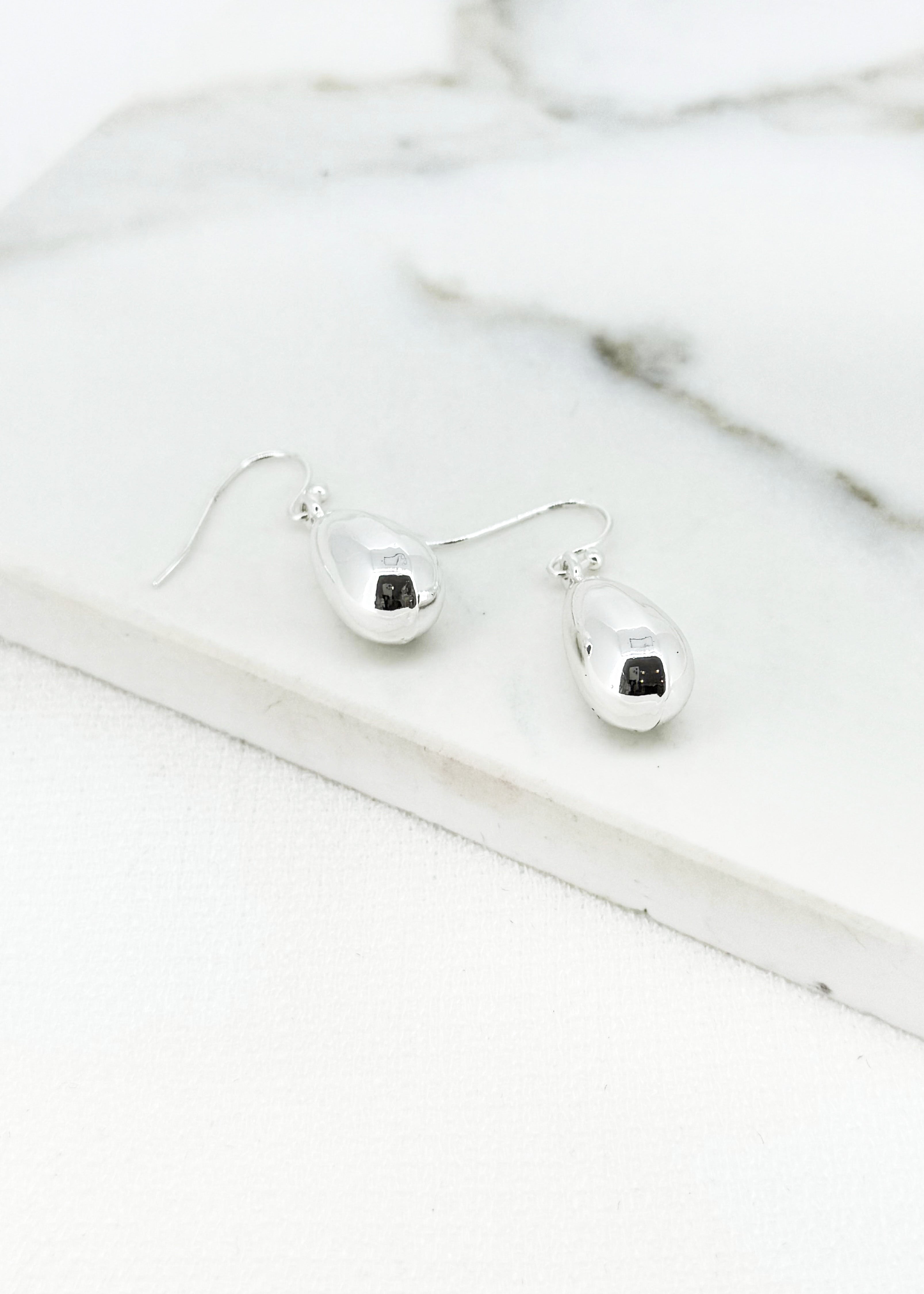 Teardrop Earrings - Silver