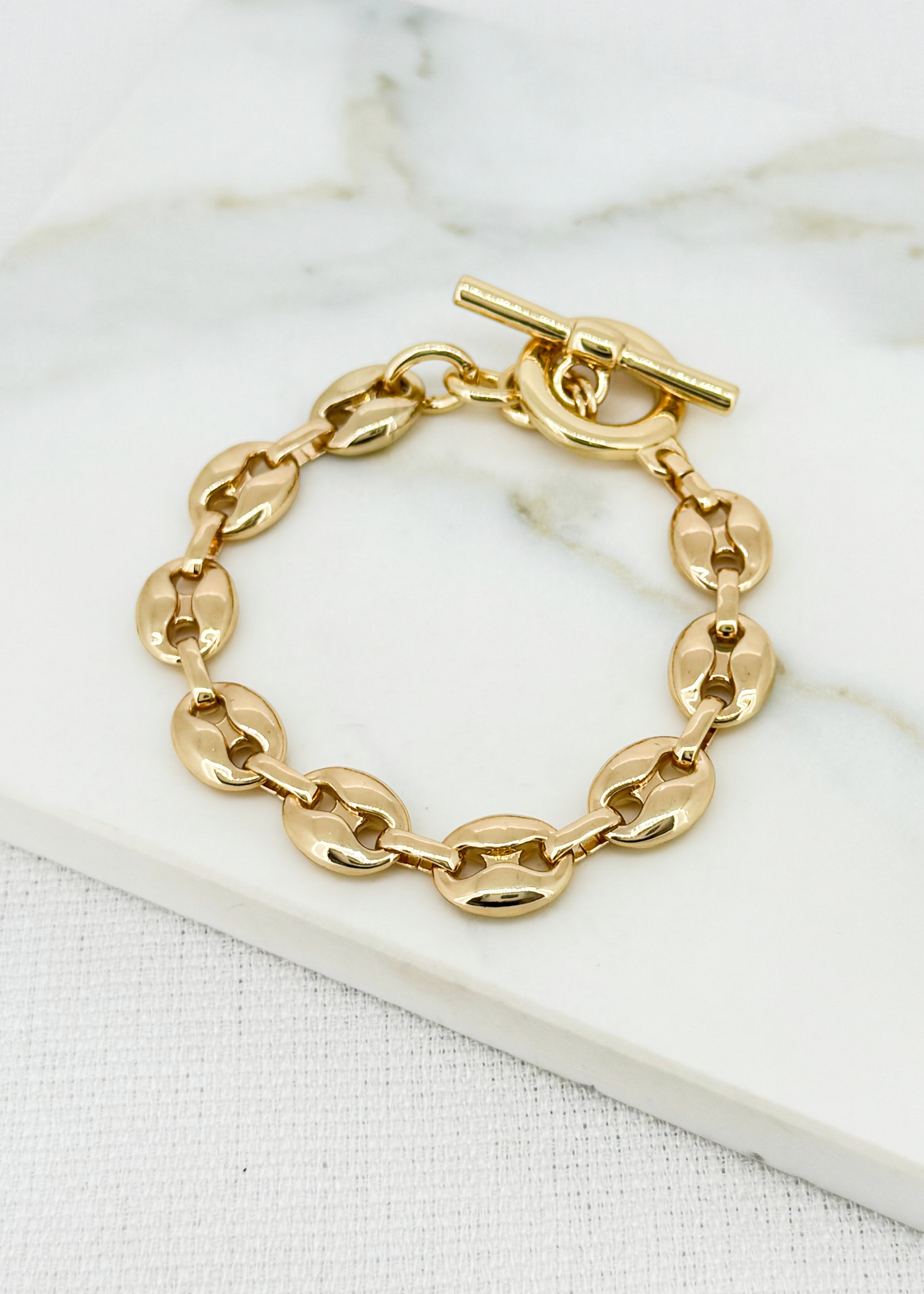 Chain T-Bar Bracelet - Gold
