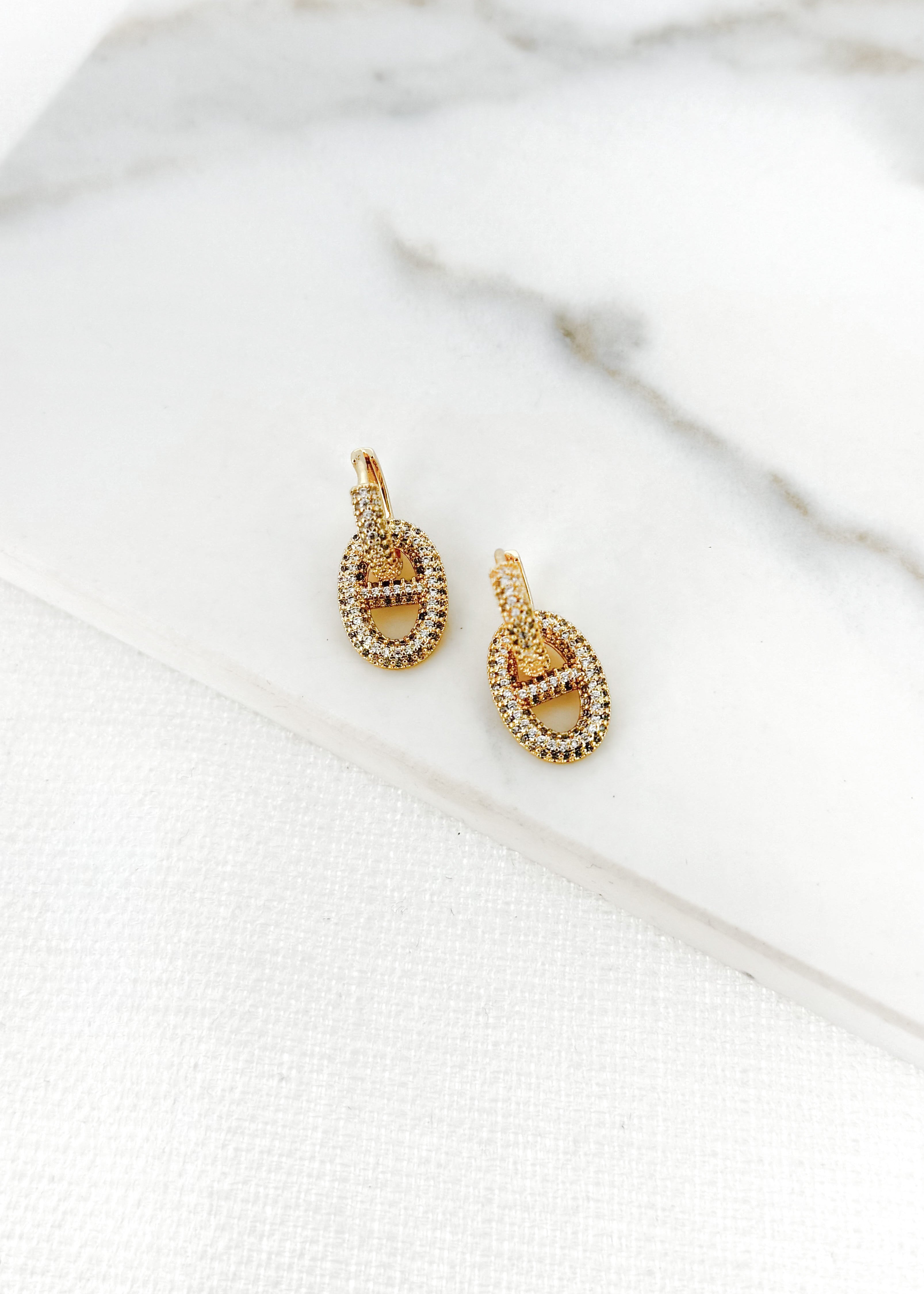 Chain Link Earrings - Gold
