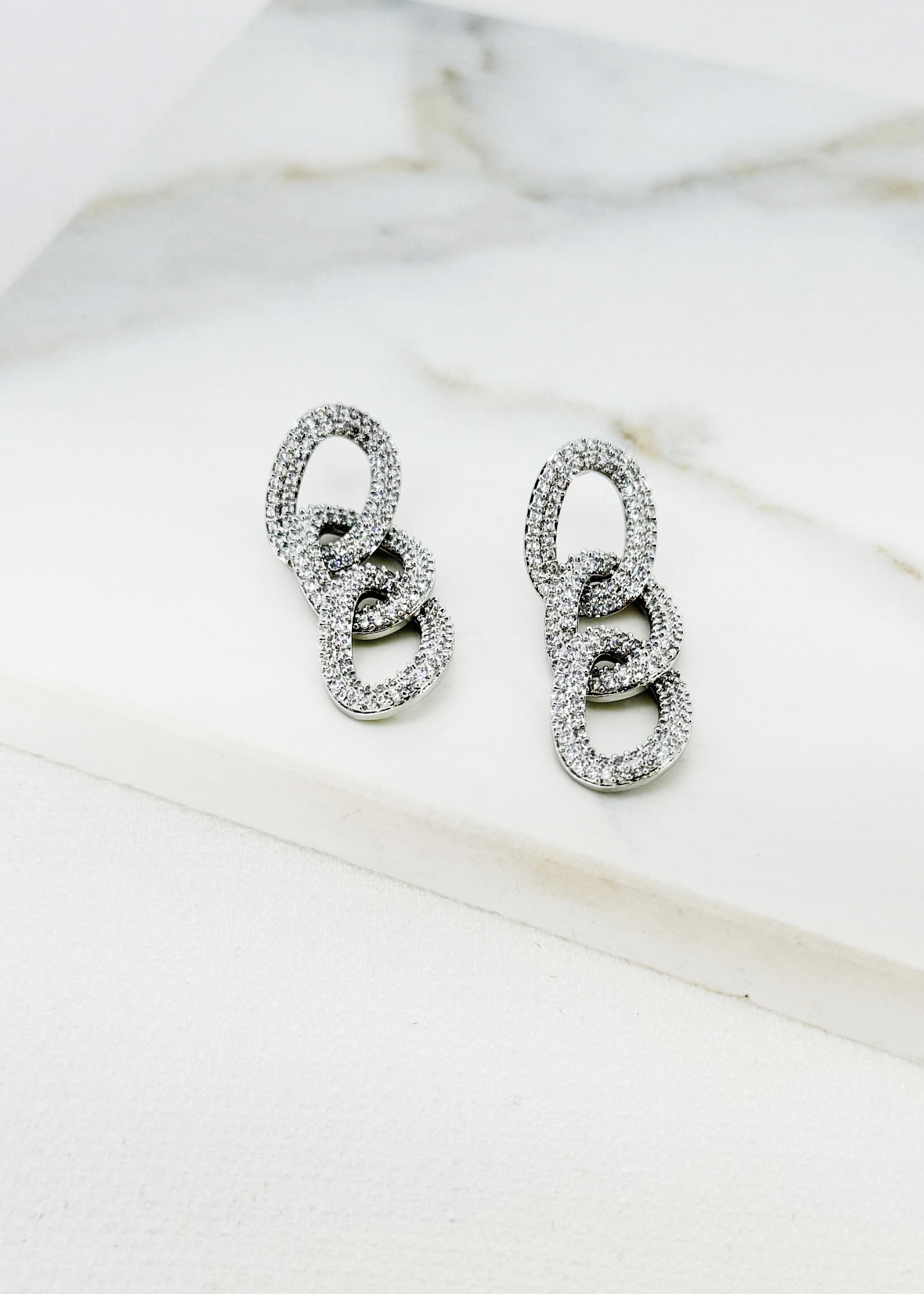 Chain Link Earrings - Silver