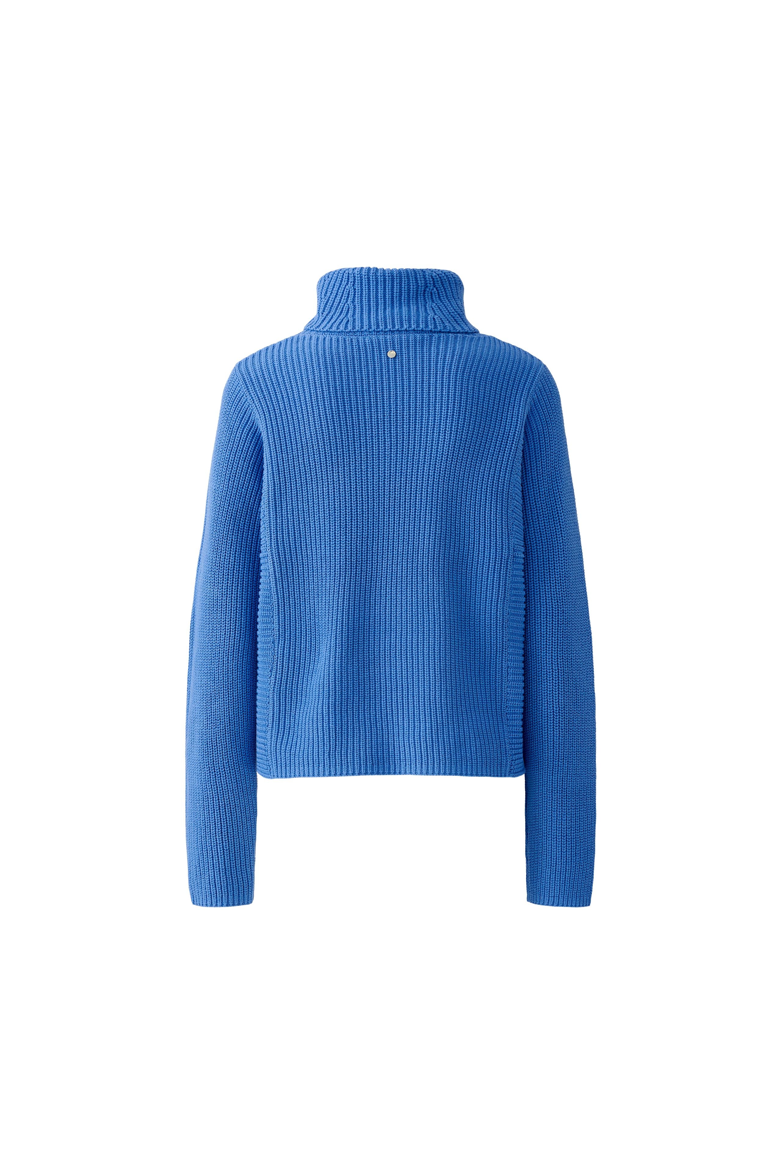 Rib Knit Roll Neck Jumper - Cobalt Blue