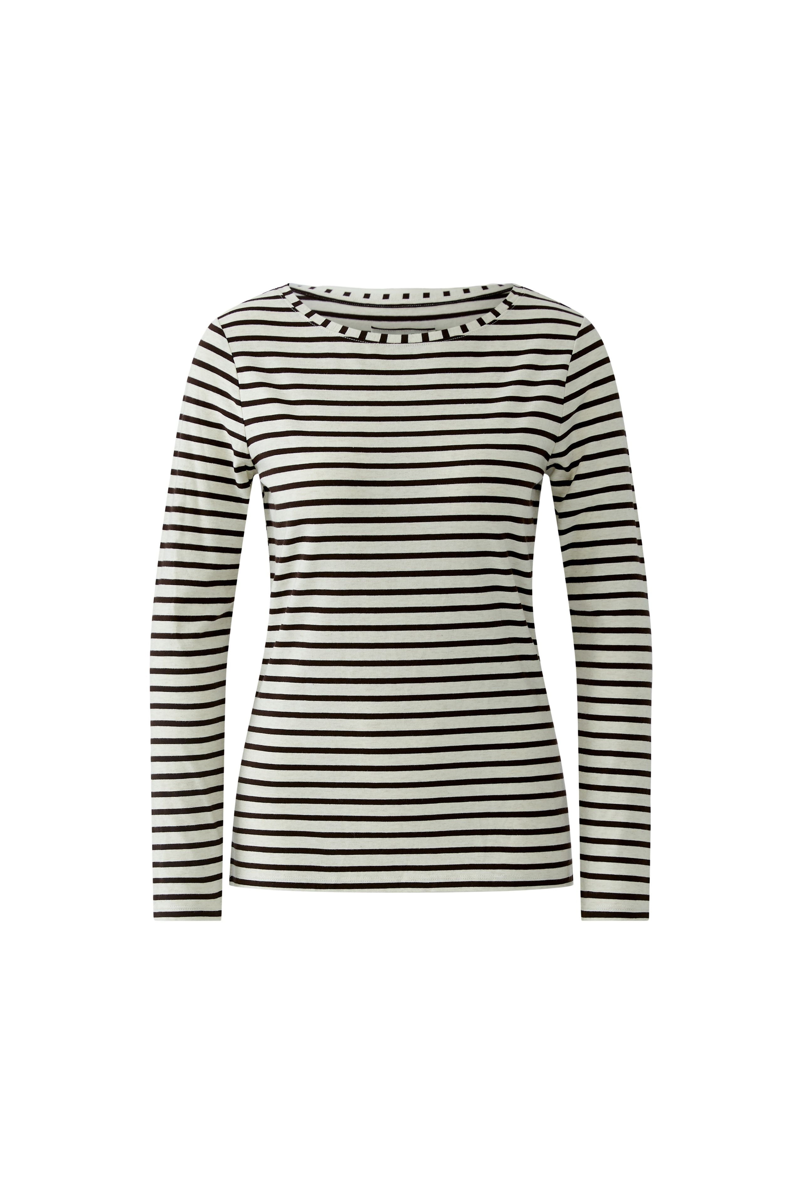 Sumiko Striped Top - White/Chocolate
