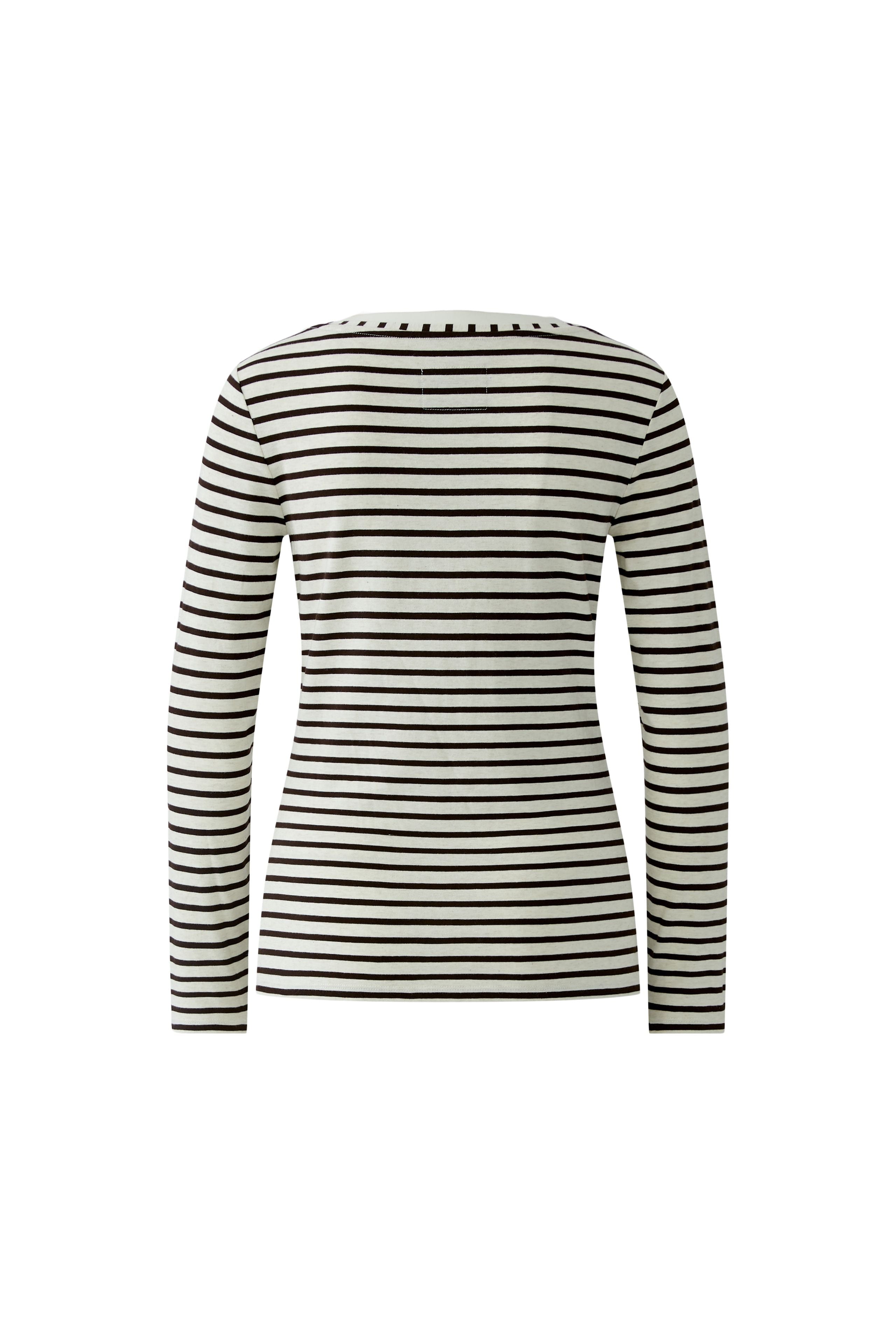 Sumiko Striped Top - White/Chocolate