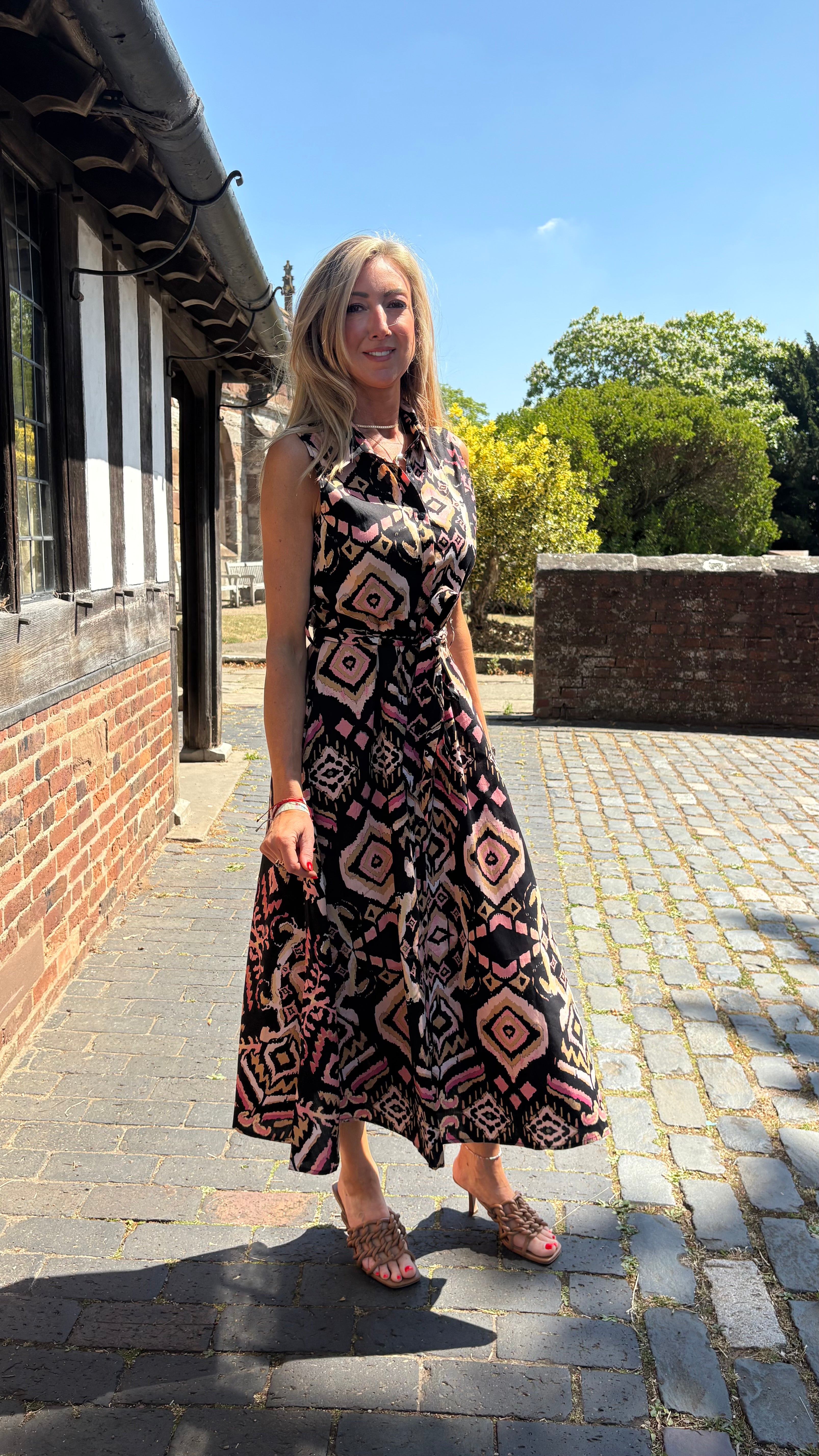 Frenchy Dress - Black/Pink