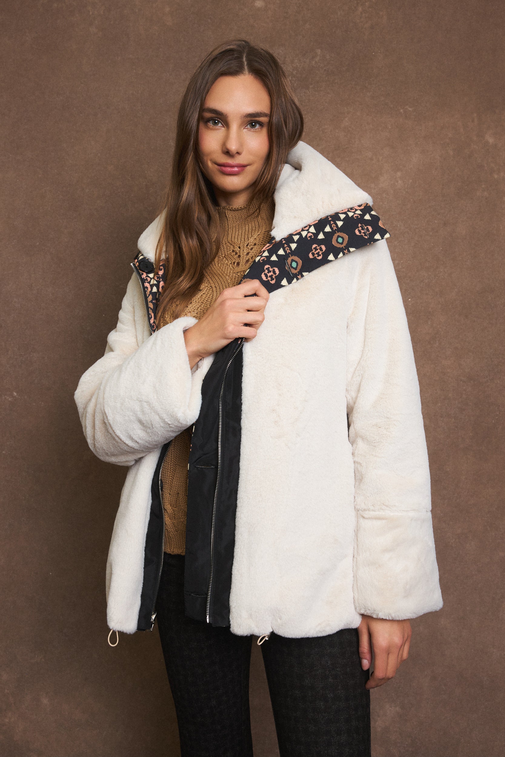 Benedetta Reversible Coat - Multi/Off White