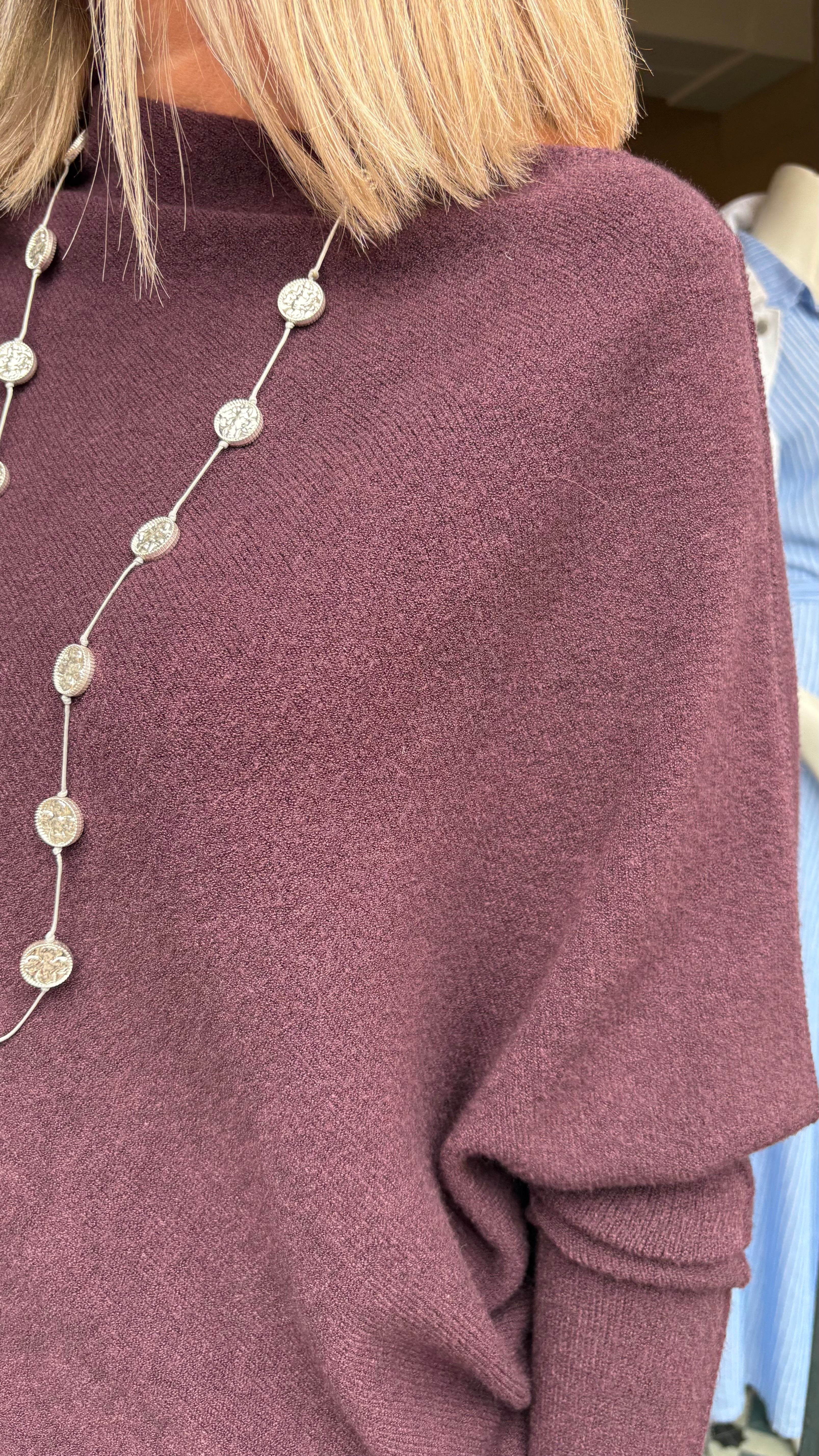 Poncho Jumper - Mulberry