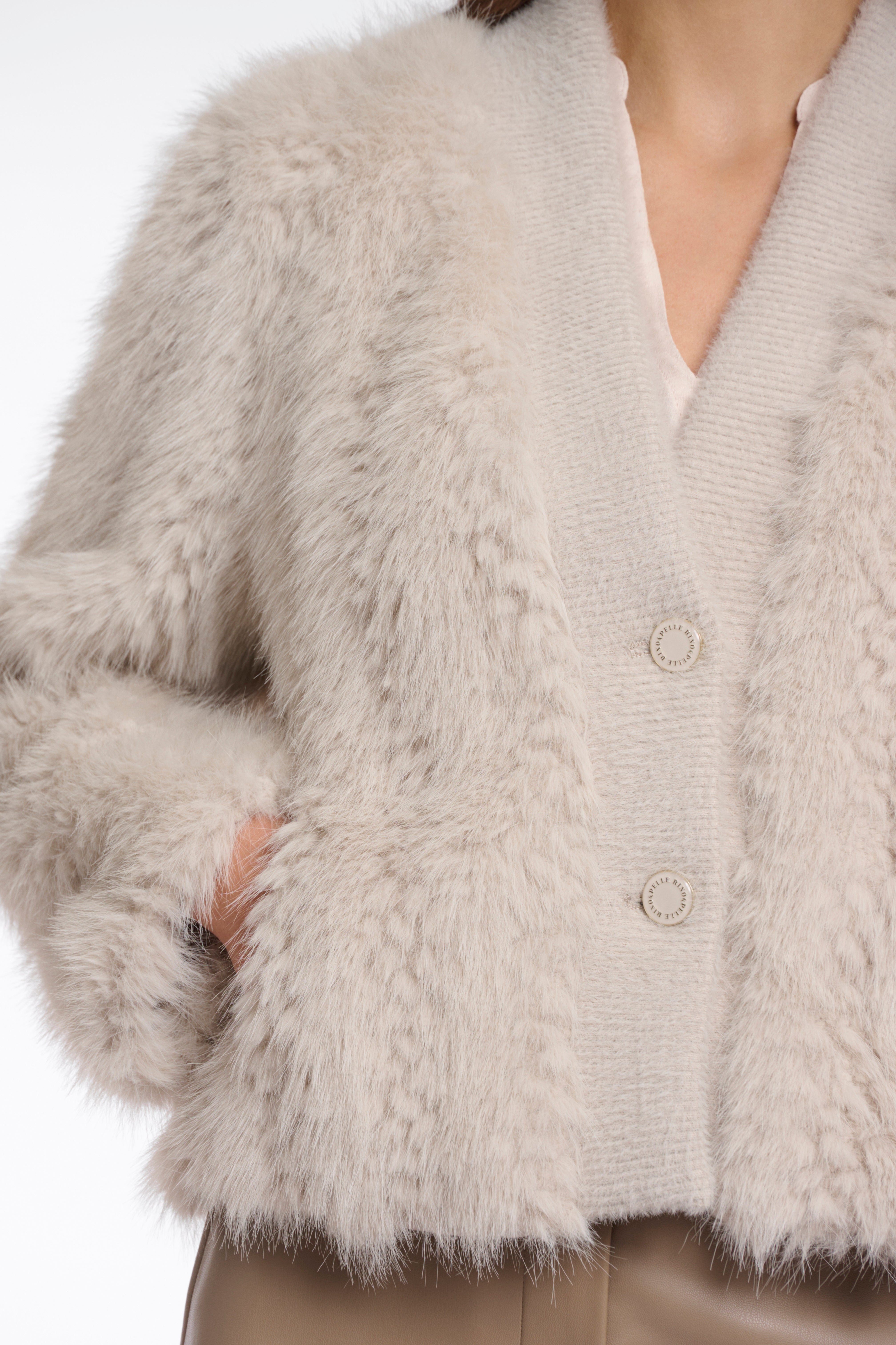 Chaimae Faux Fur Cardigan - Birch