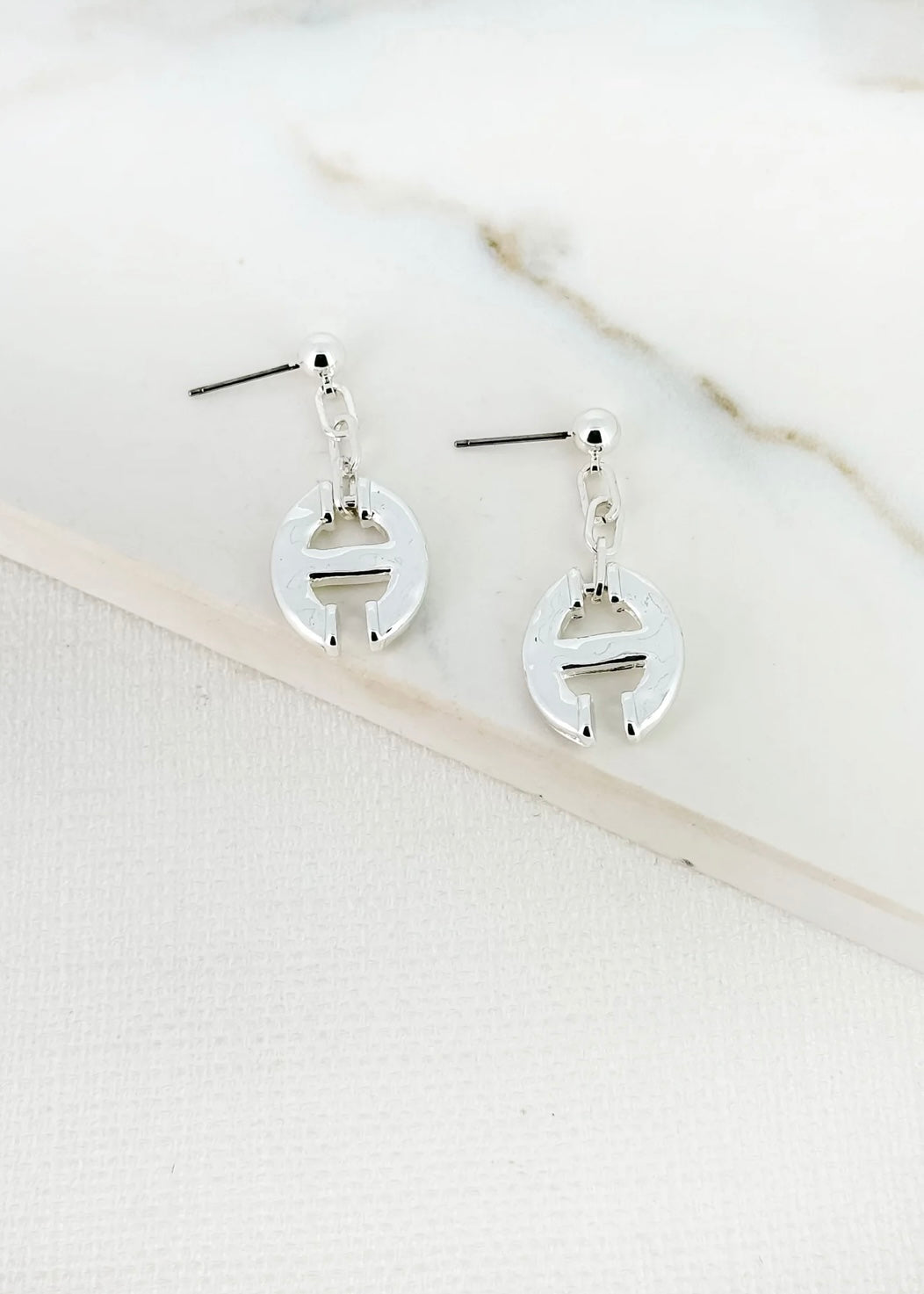 Link Drop Earrings - Silver