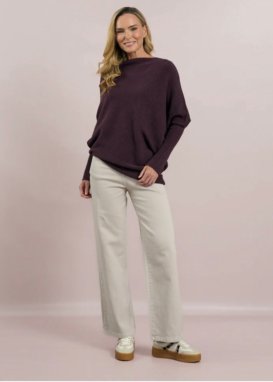 Poncho Jumper - Mulberry