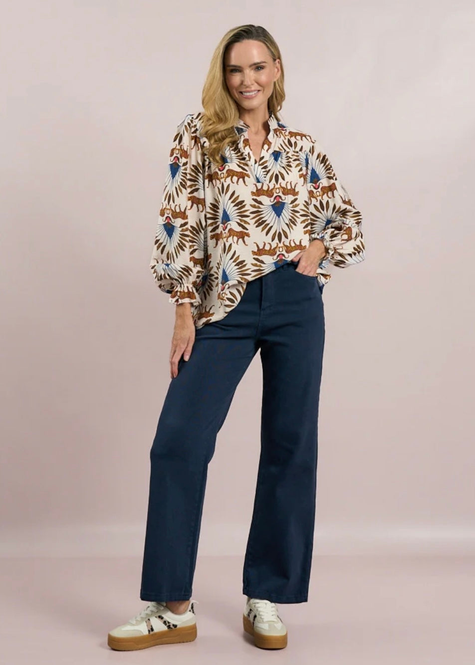 Tiger Blouse - Camel