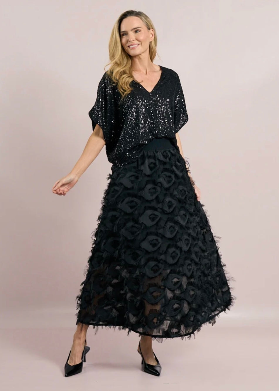 Fringed Skirt - Black
