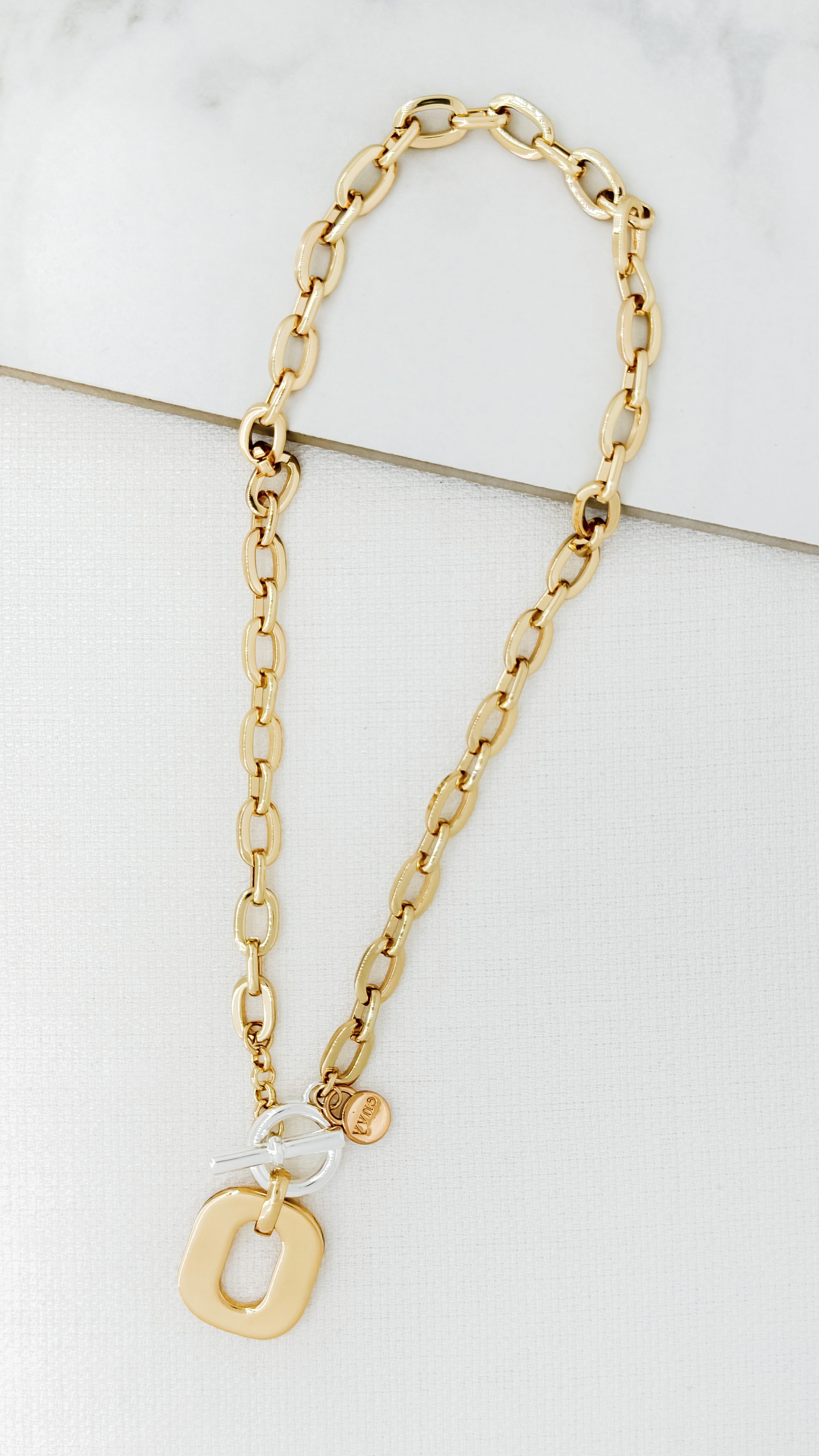 Short chain necklace - Gold/silver