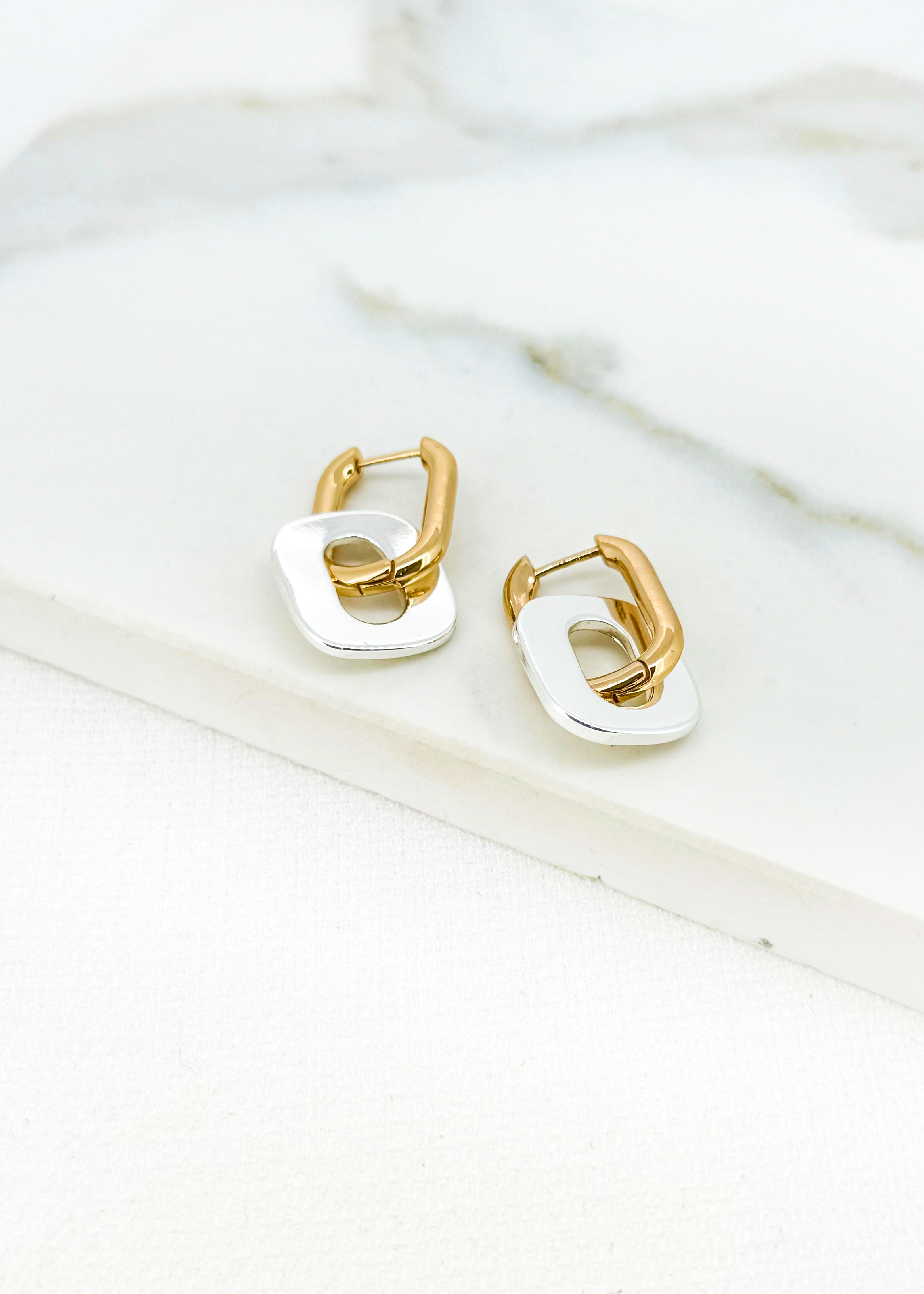 Link Hoop Earrings - Gold/silver