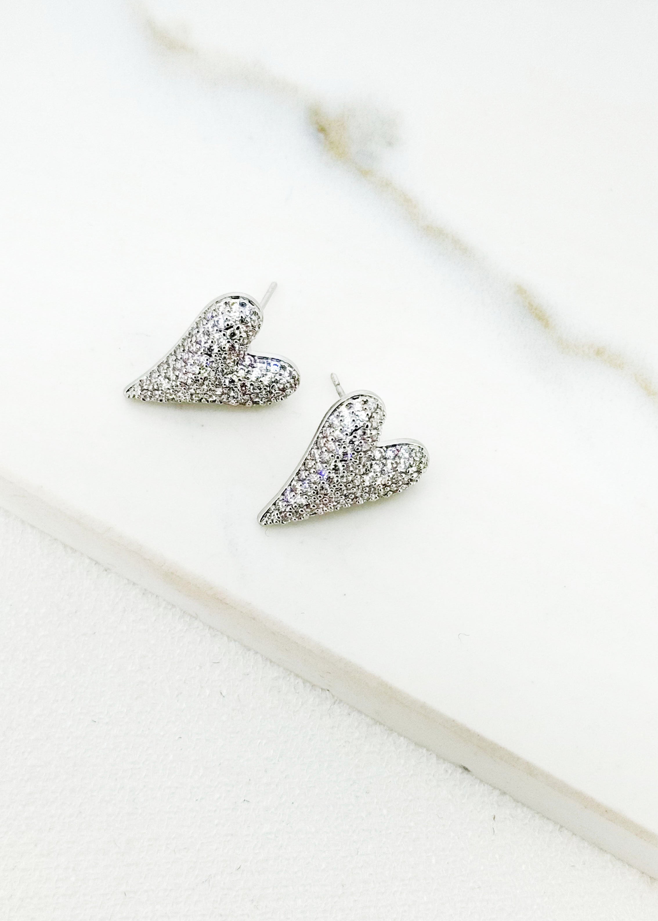 Heart Earrings - Silver