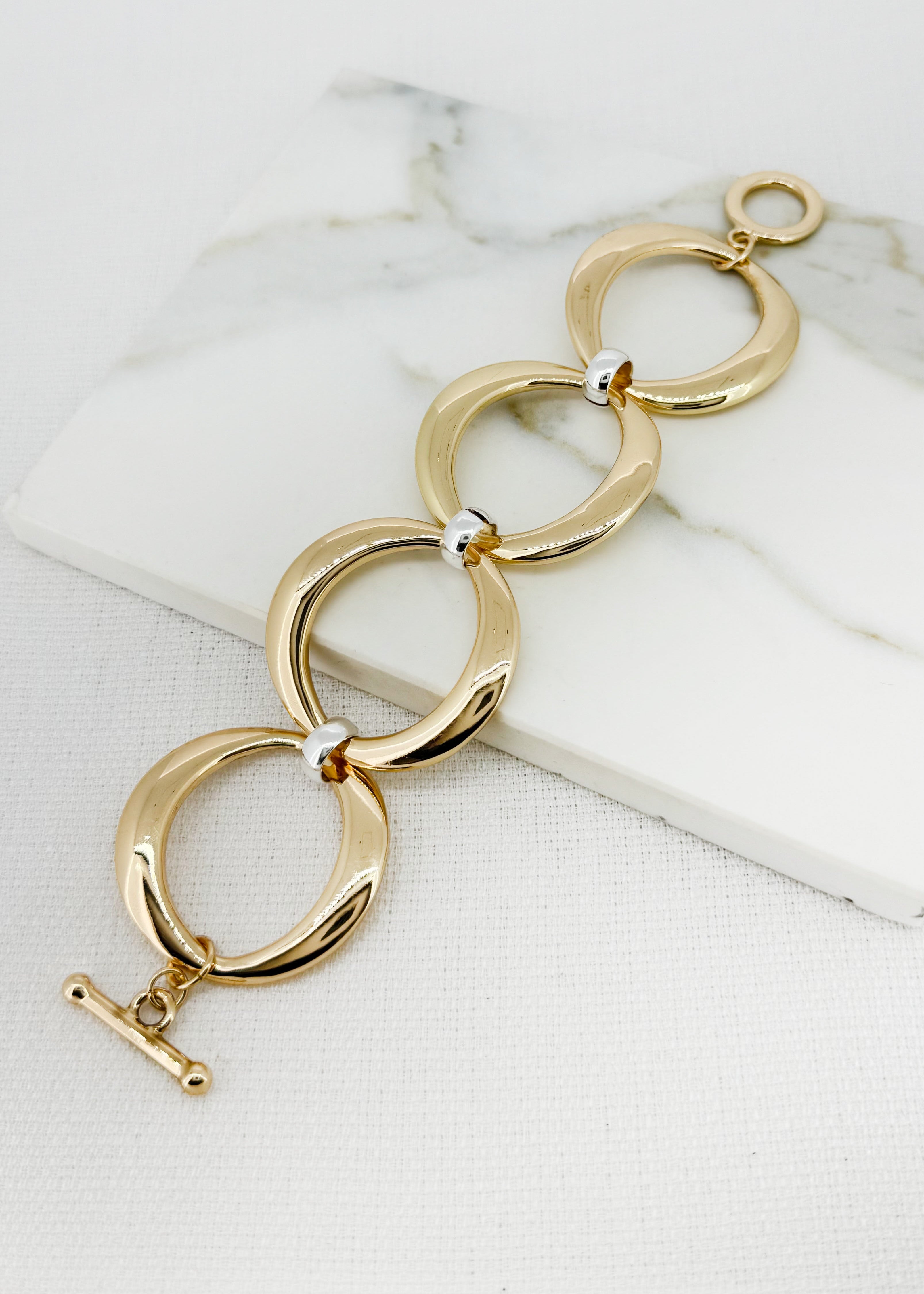 Oval link bracelet - Gold/silver