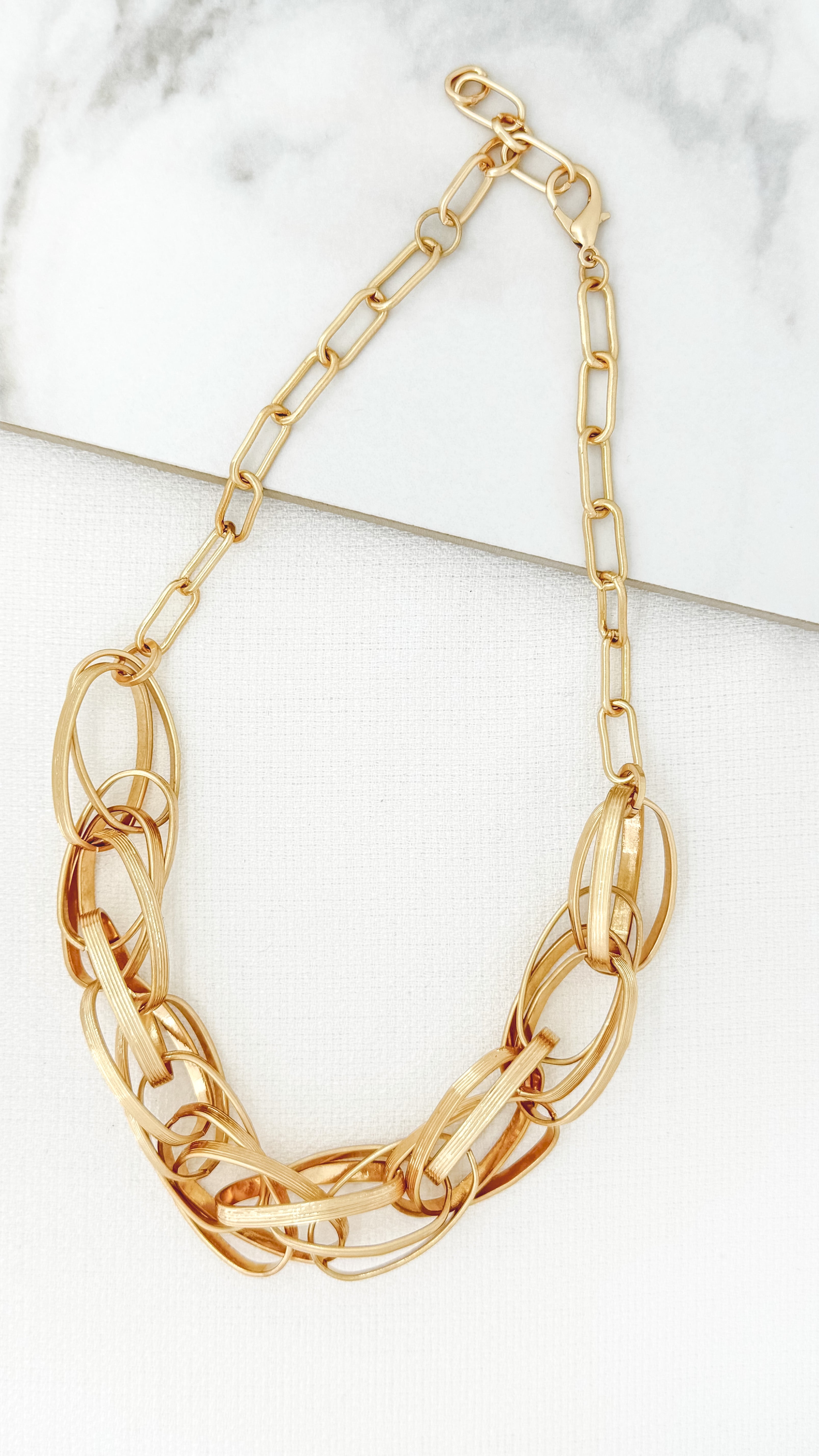 Short Multi Loop Necklace - Gold