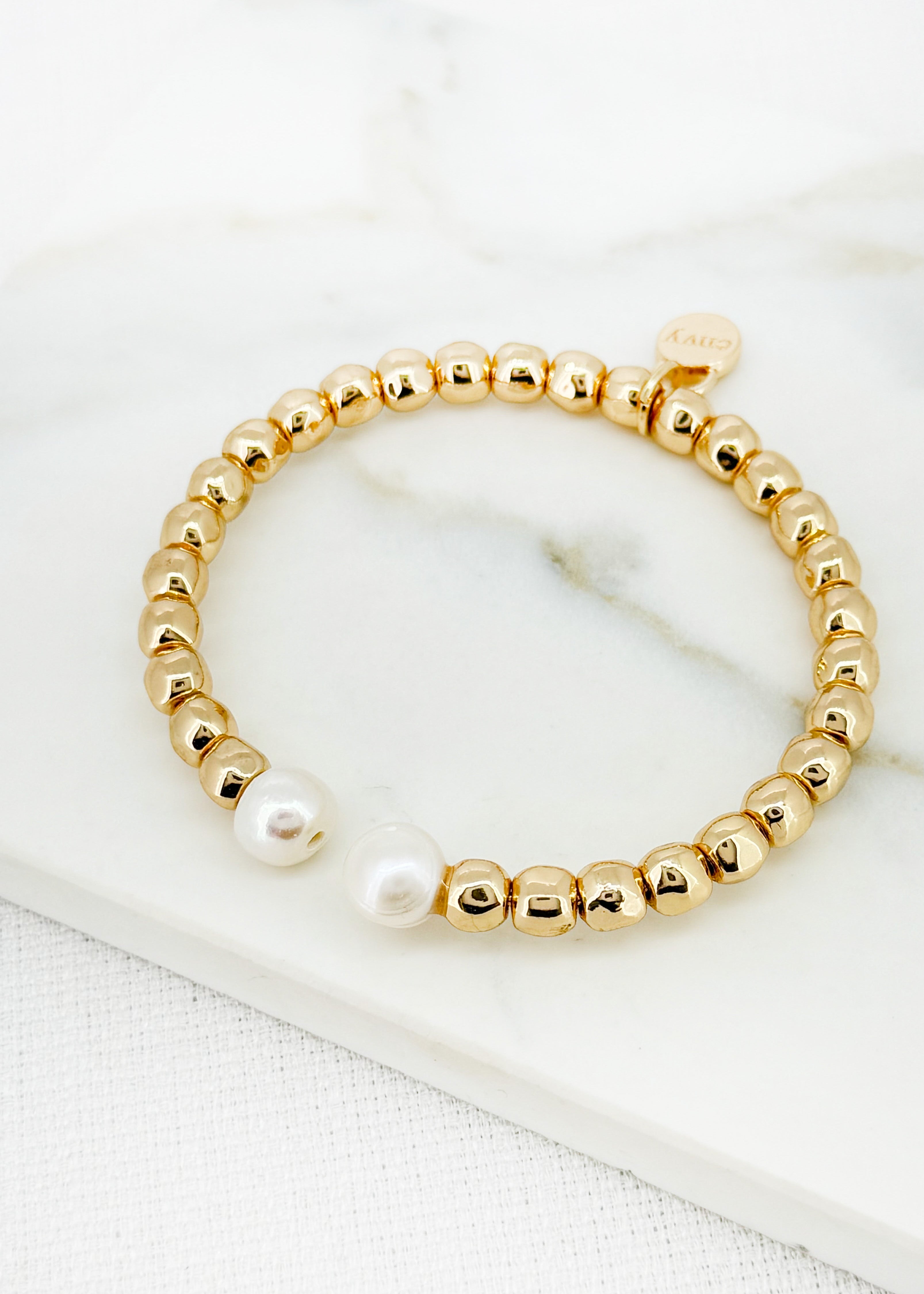Pearl Bangle - Gold