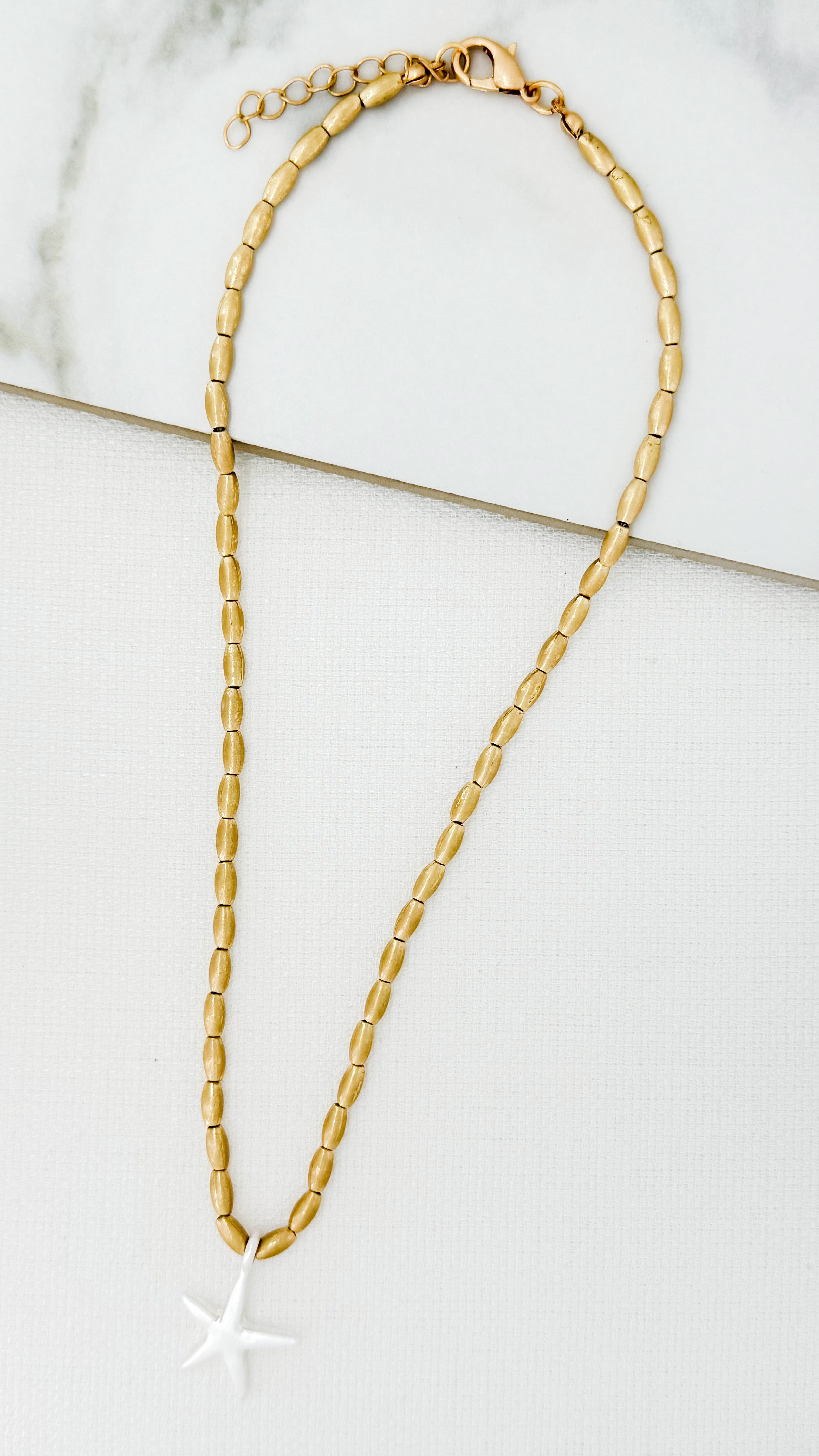 Short Star Bead Necklace - Gold/silver