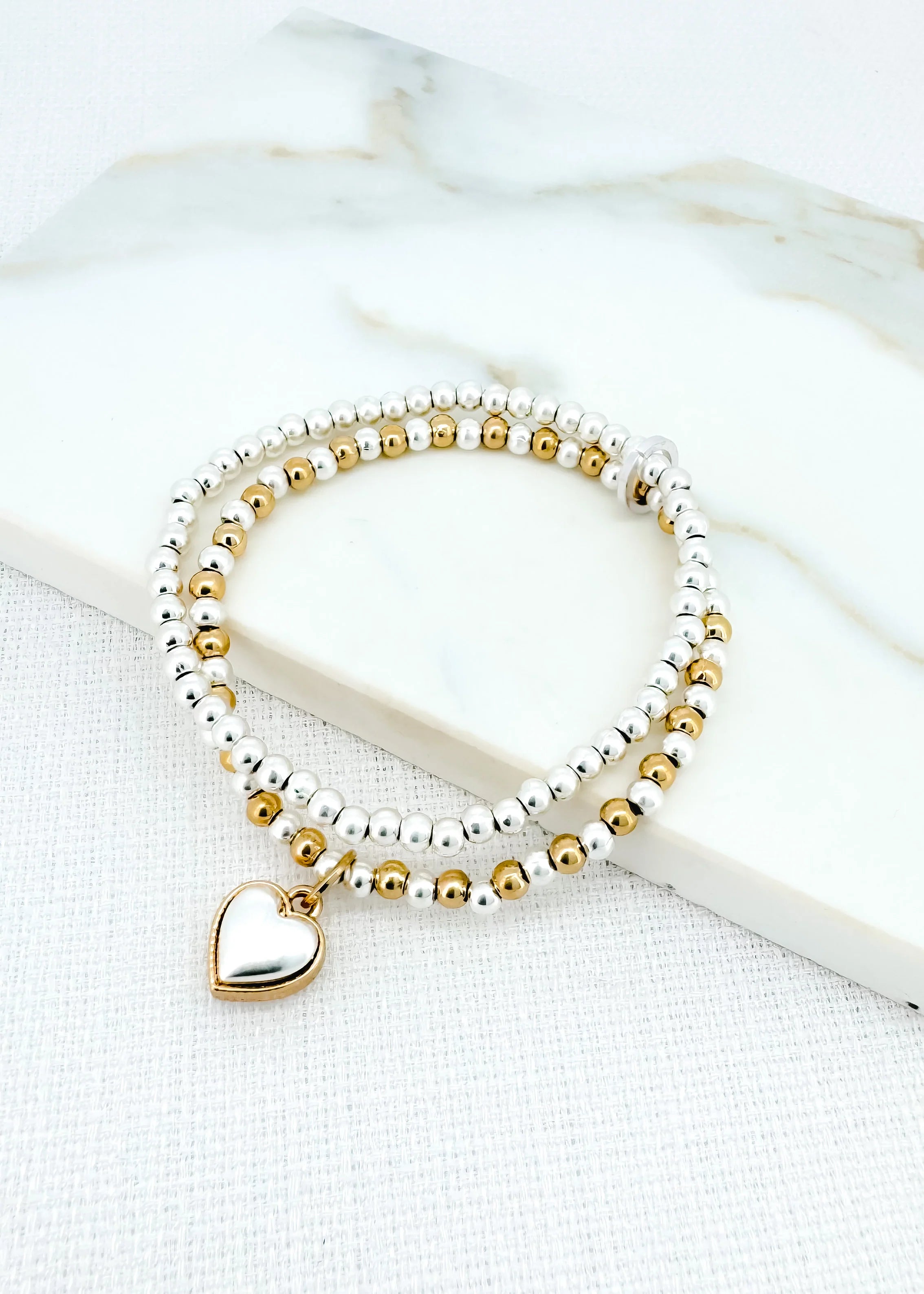 Double Beaded Bracelet - Gold/Silver