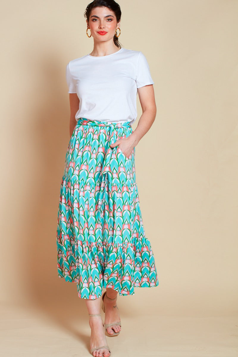 Griffin Skirt - Multi Green/Pink