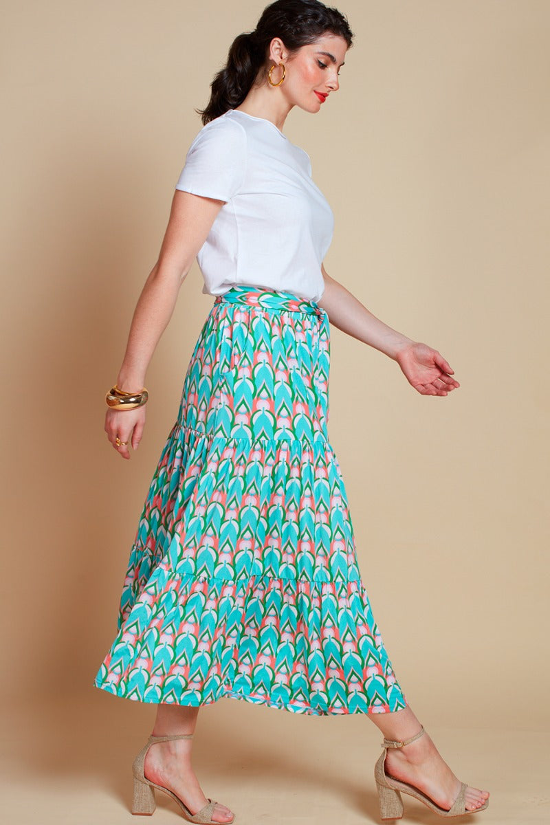 Griffin Skirt - Multi Green/Pink