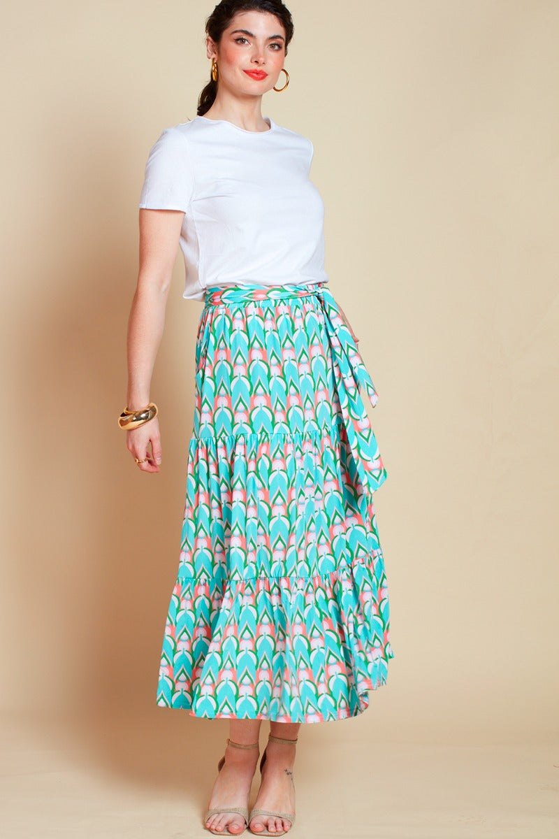 Griffin Skirt - Multi Green/Pink