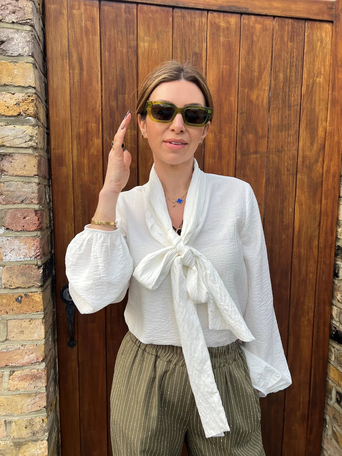 Lola Bow Blouse - White