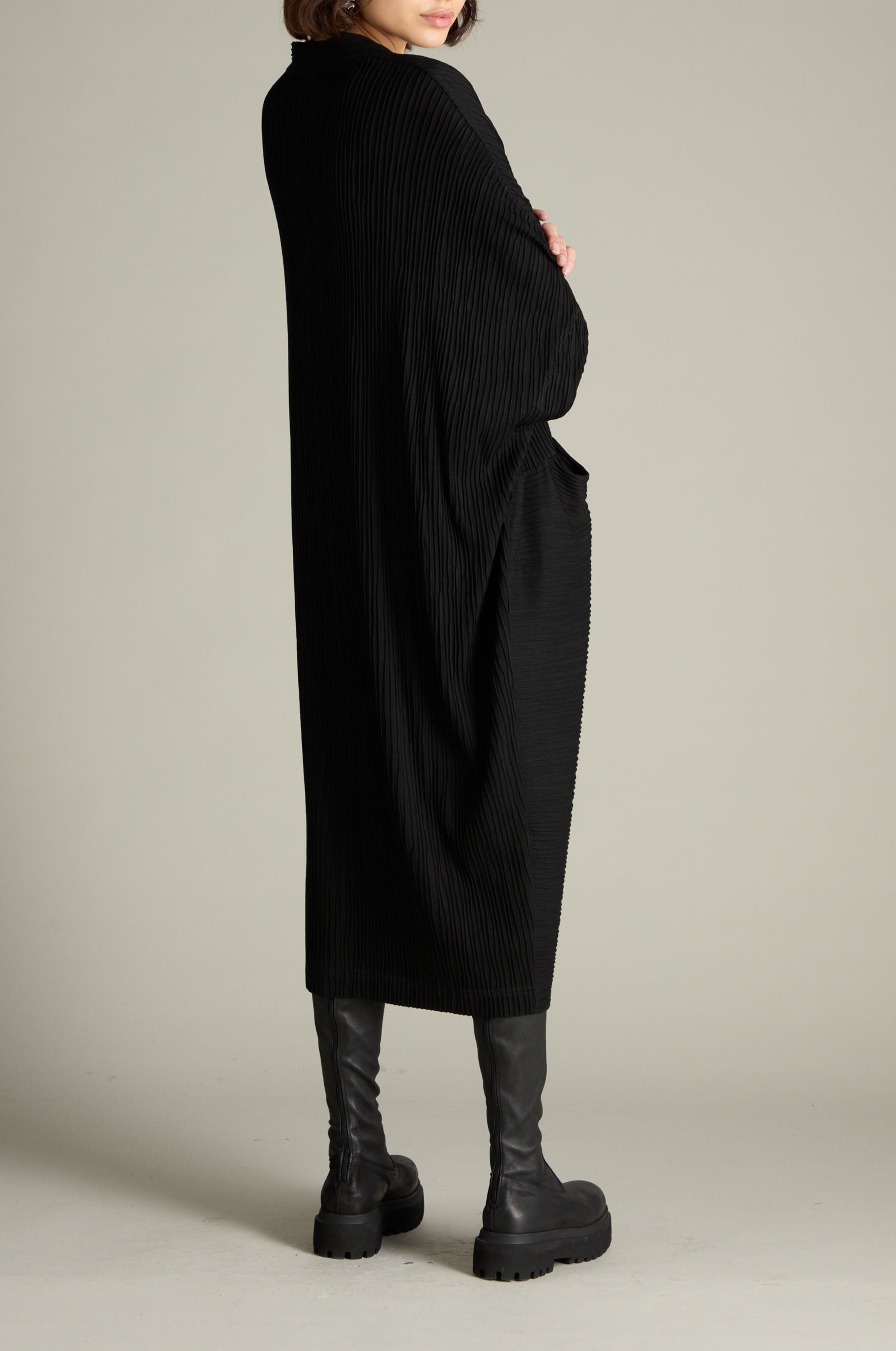 Wave Jersey Dress - Black