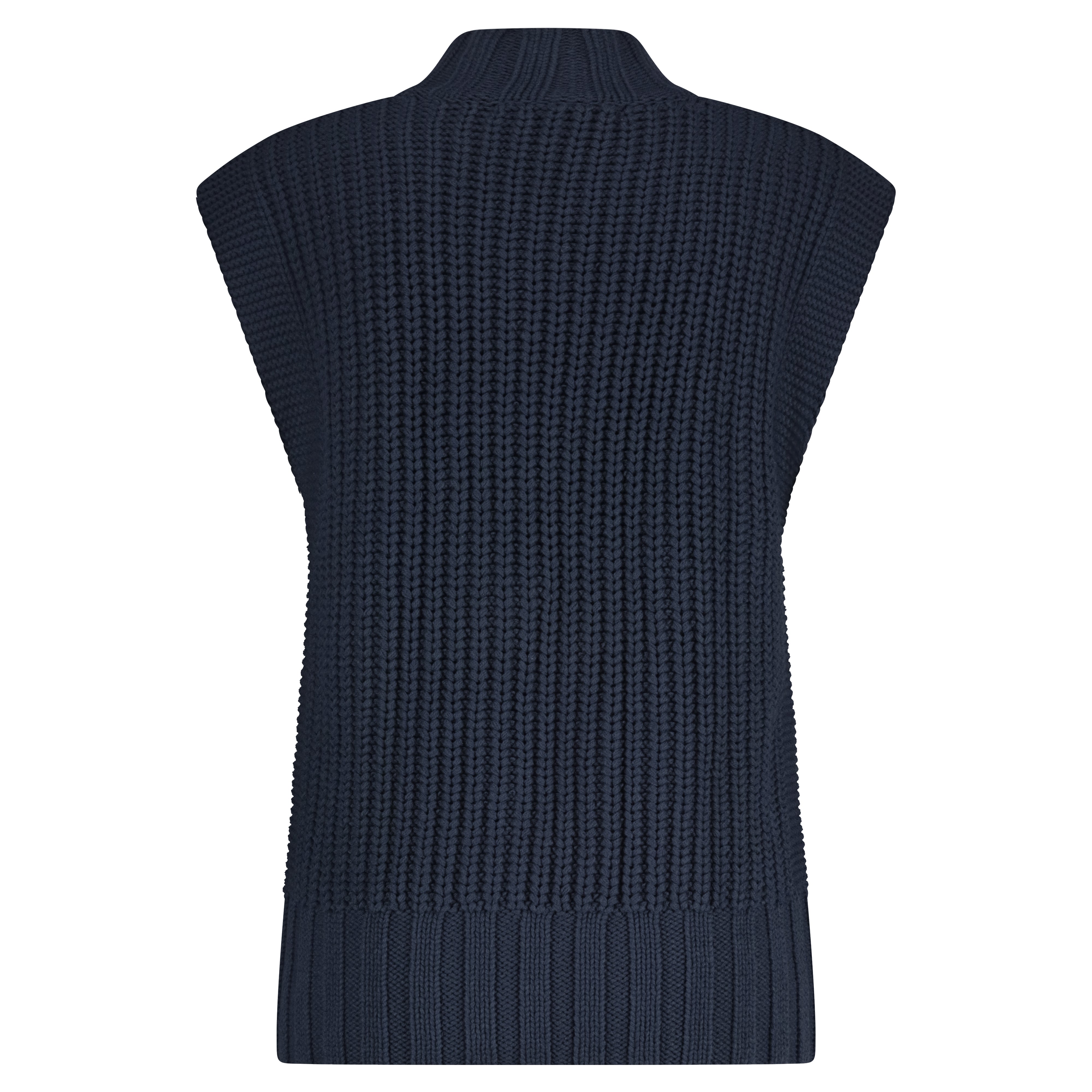 Sleeveless Cable Knit Jumper - Navy