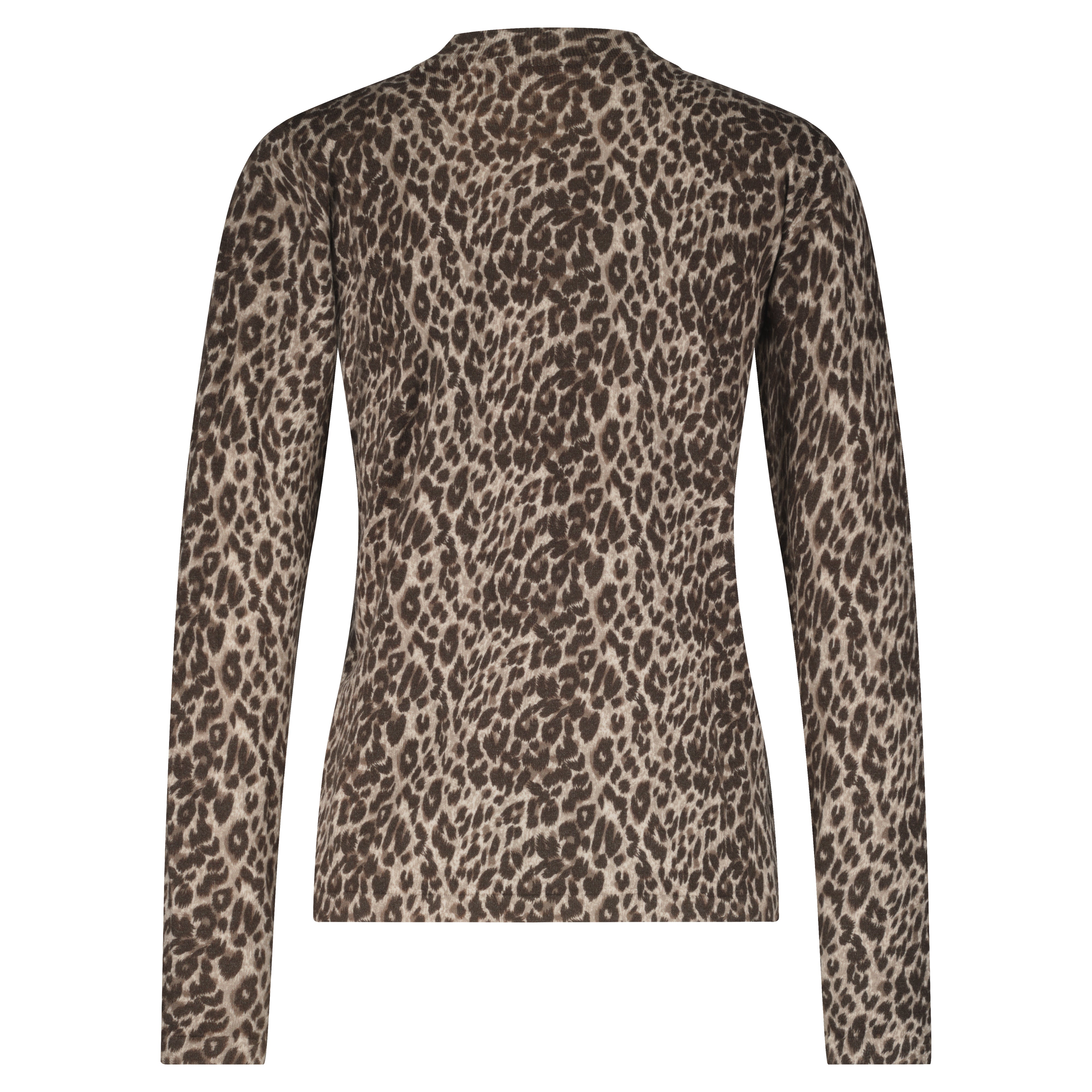 High Neck Animal Print Top - Brown Multi